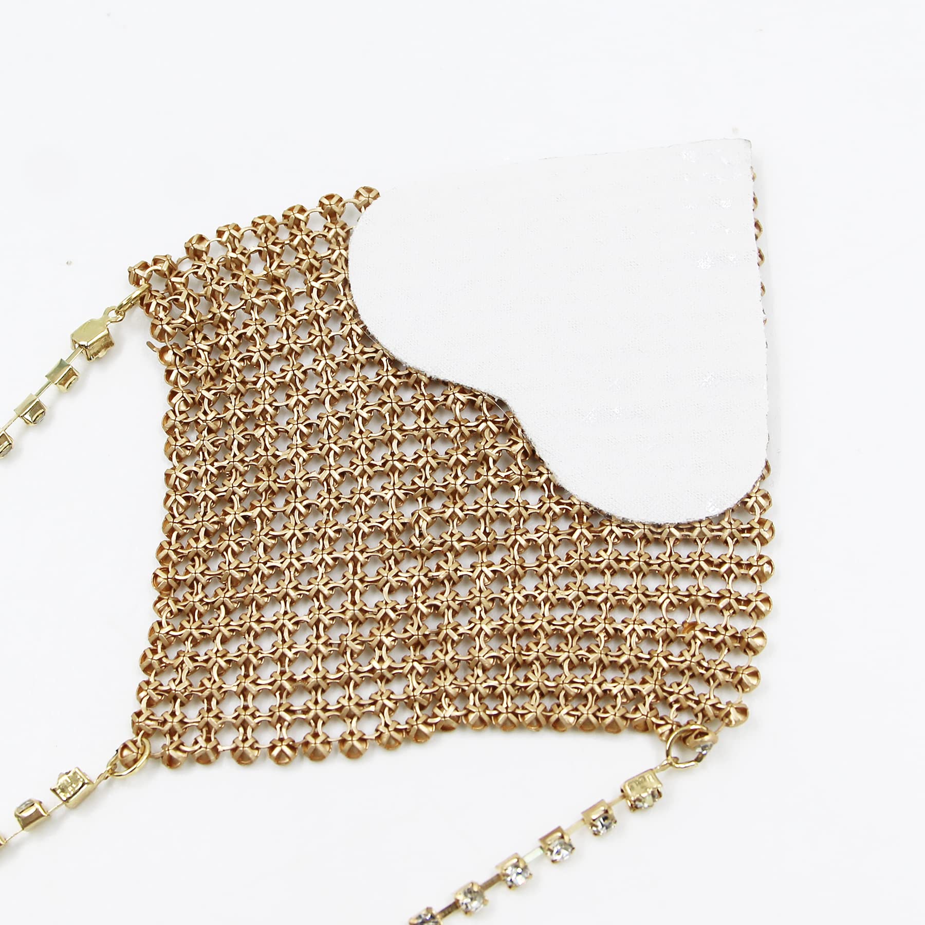 Sparkly Rhinestone Metal Chain Nipple Covers with Tassel - Reusable Adhesive Pasties for Women, Sexy Bra Body Chain Jewelry - Perfect for Bachelorette Parties, Music Festivals & Boudoir Photography