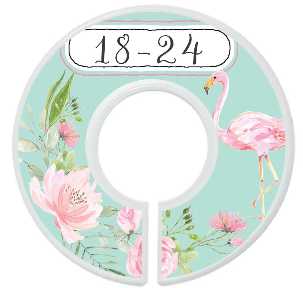 Floral Flamingo Baby Girl Closet Dividers - Nursery Organization for Newborn & Toddler Clothes - Perfect for Nursery, Baby Shower & Kids Room Organization