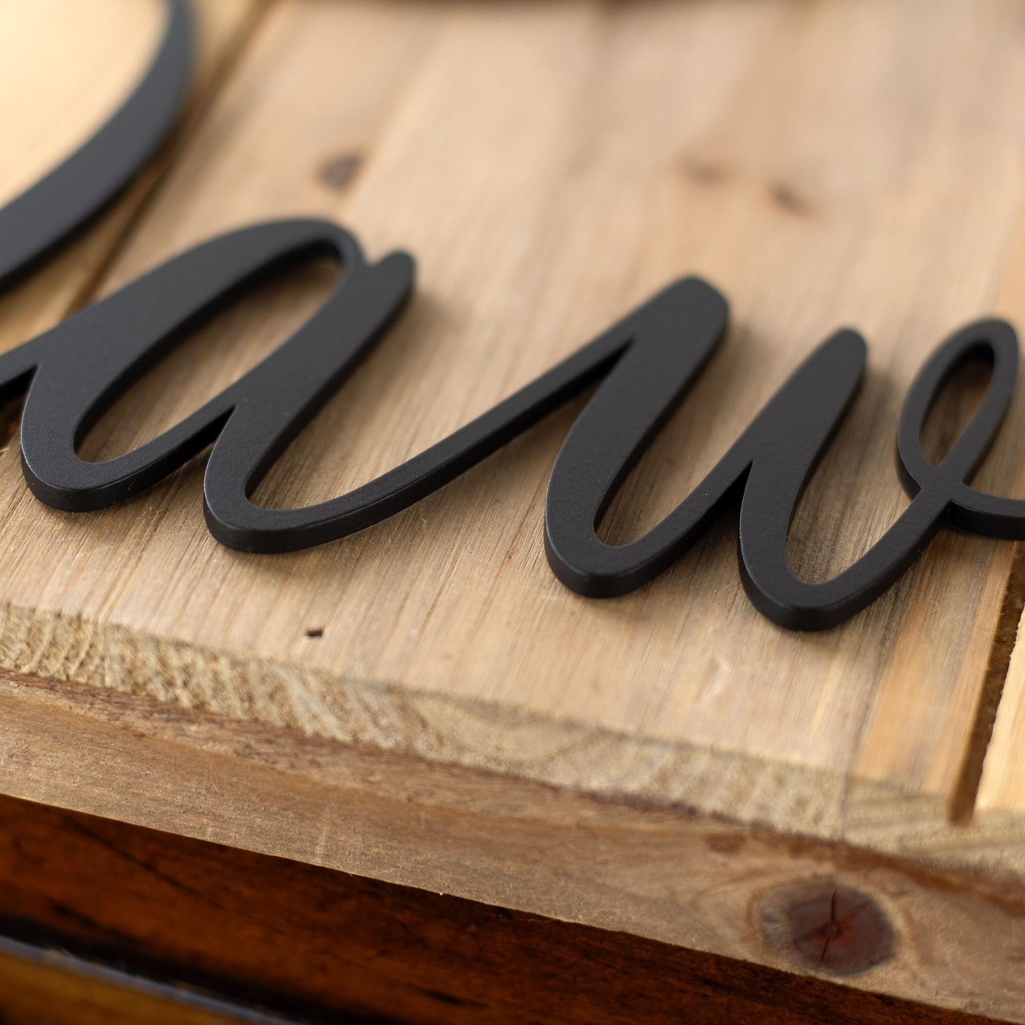 Custom Metal Kitchen Name Sign with Birds, Heart & Scrolls - Personalized Home Decor for Farmhouse, Rustic & Country Style Kitchens