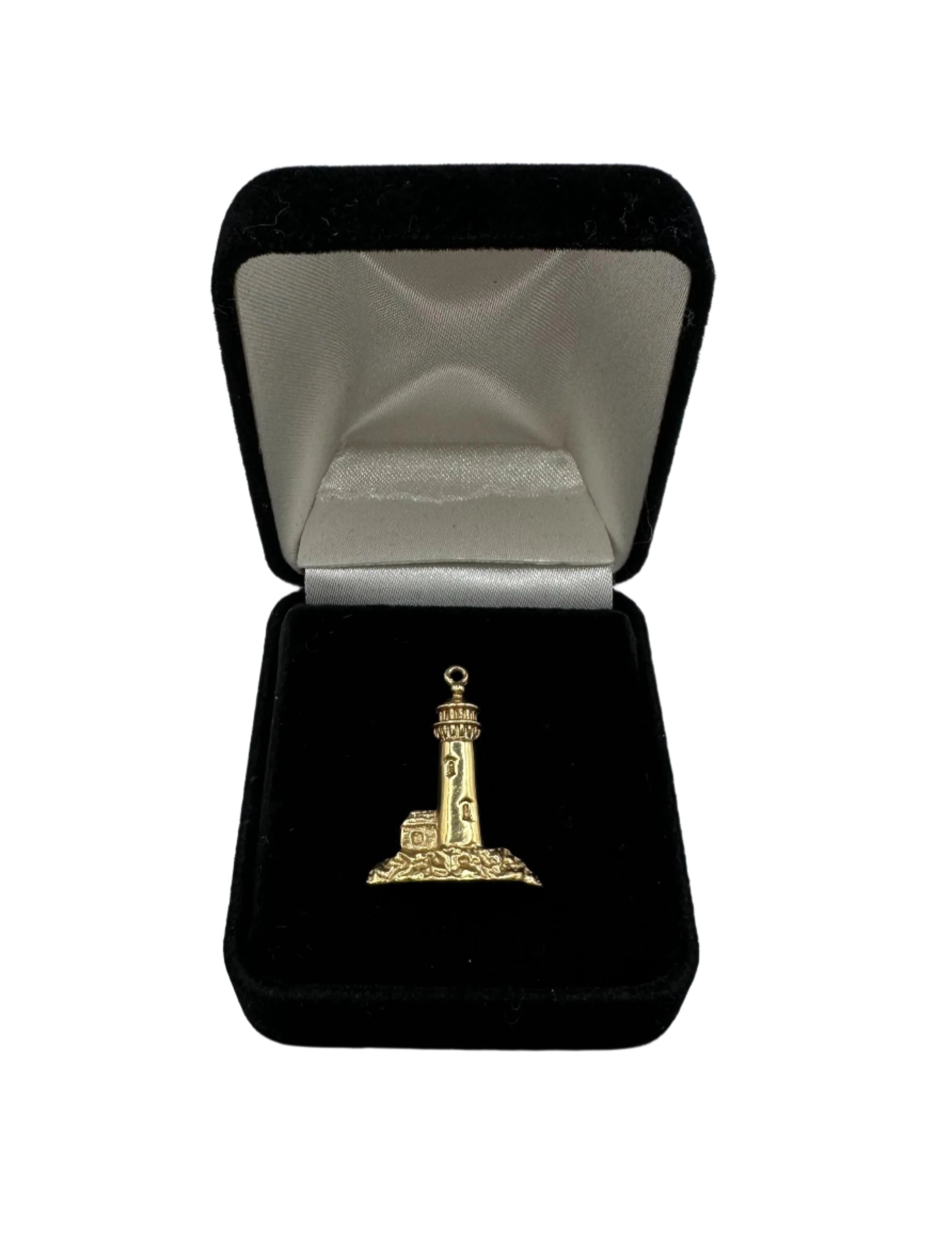 14K Yellow Gold Lighthouse Pendant Charm - 2.3 Grams Dainty Nautical Jewelry for Women - Perfect Gift for Sailors, Beach Lovers & Coastal Decor