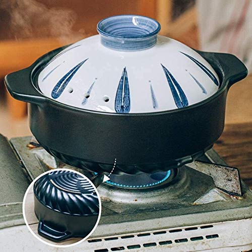 Premium Ceramic Casserole Pot with Lid - 5QT Dutch Oven, Japanese Clay Hot Pot for Soups & Stews | Double Handle Design, Heat-Resistant for Oven & Stovetop Use | Perfect for Braising, Slow Cooking & Serving Dishes