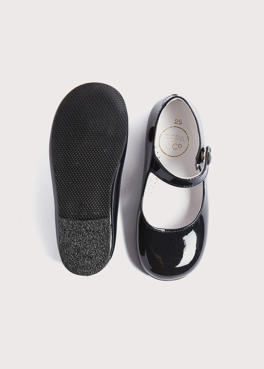 Patent Leather Mary Jane Shoes for Women - Navy Blue (Sizes 25-34 EU) | Comfortable & Stylish School, Work & Formal Occasion Shoes