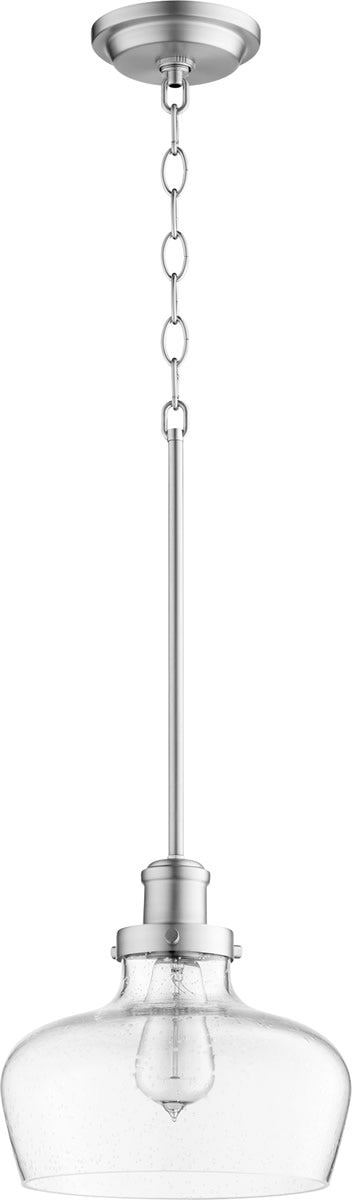 10W Single Light Pendant Light Fixture in Satin Nickel Finish - Perfect for Kitchen Island, Dining Room, or Entryway Lighting