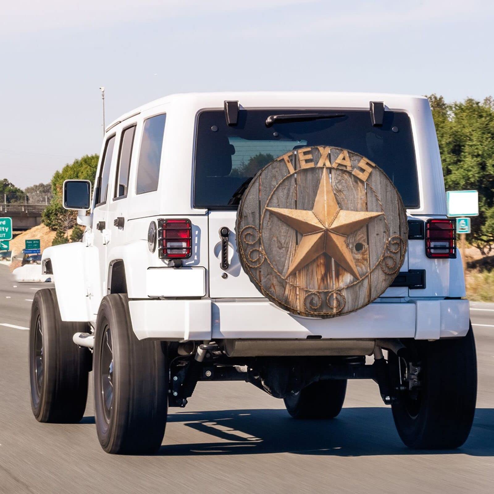 Western Texas Star Spare Tire Cover - 17 Inch Dustproof Wheel Protector for Trailers, RVs, SUVs & Vehicles | Durable Outdoor Travel Accessory for Road Trips & Camping