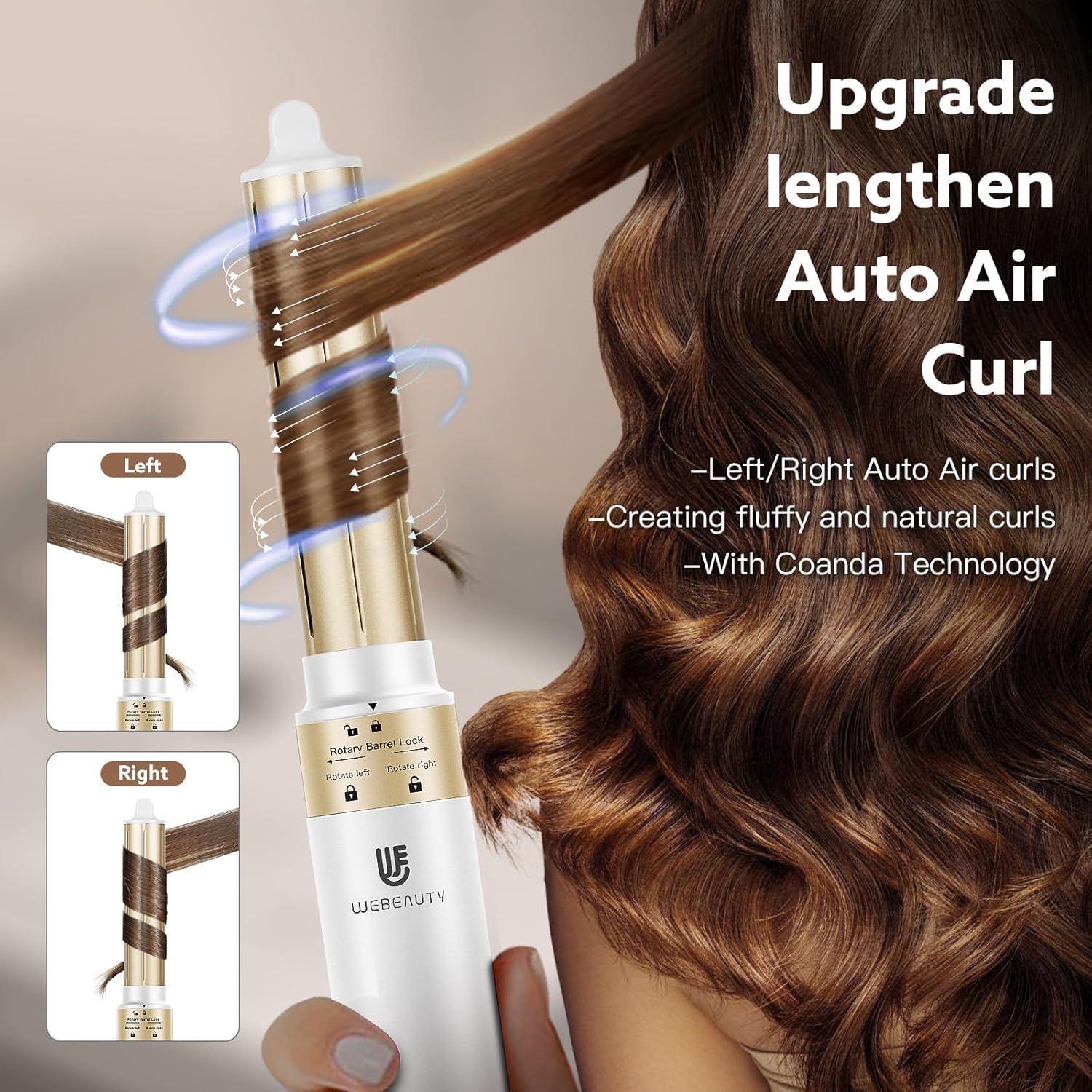 Webeauty 5-in-1 Professional Hot Air Hair Dryer Brush - Ionic Ceramic Styler for Fast Drying, Curling & Straightening | Salon-Quality Blowout at Home (White) | Perfect for Daily Styling, Travel & Salon-Like Results