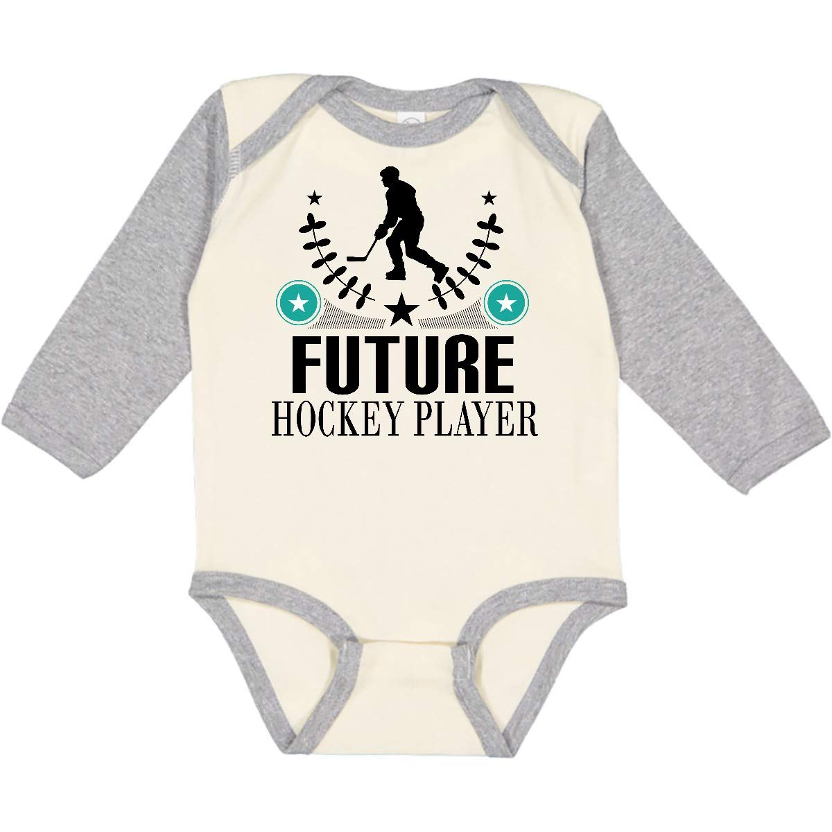 Inktastic Future Hockey Player Boys Long Sleeve Creeper - Comfortable Baby Bodysuit for Hockey Fans - Perfect for Game Day, Playtime & Sports-Themed Photoshoots