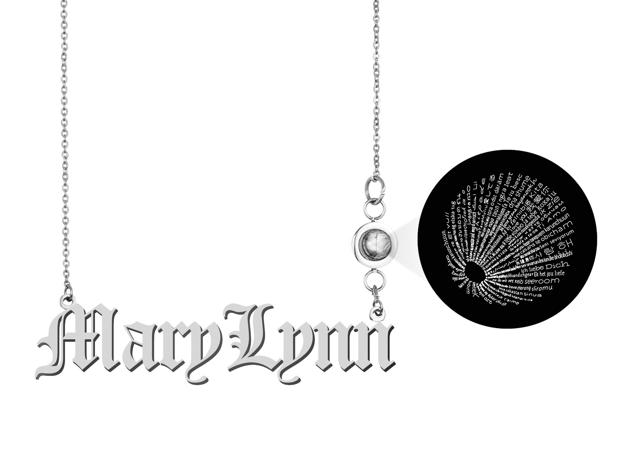 Custom Name Projection Necklace - Unique Jewelry Gift for Her | Romantic Present for Anniversaries & Birthdays