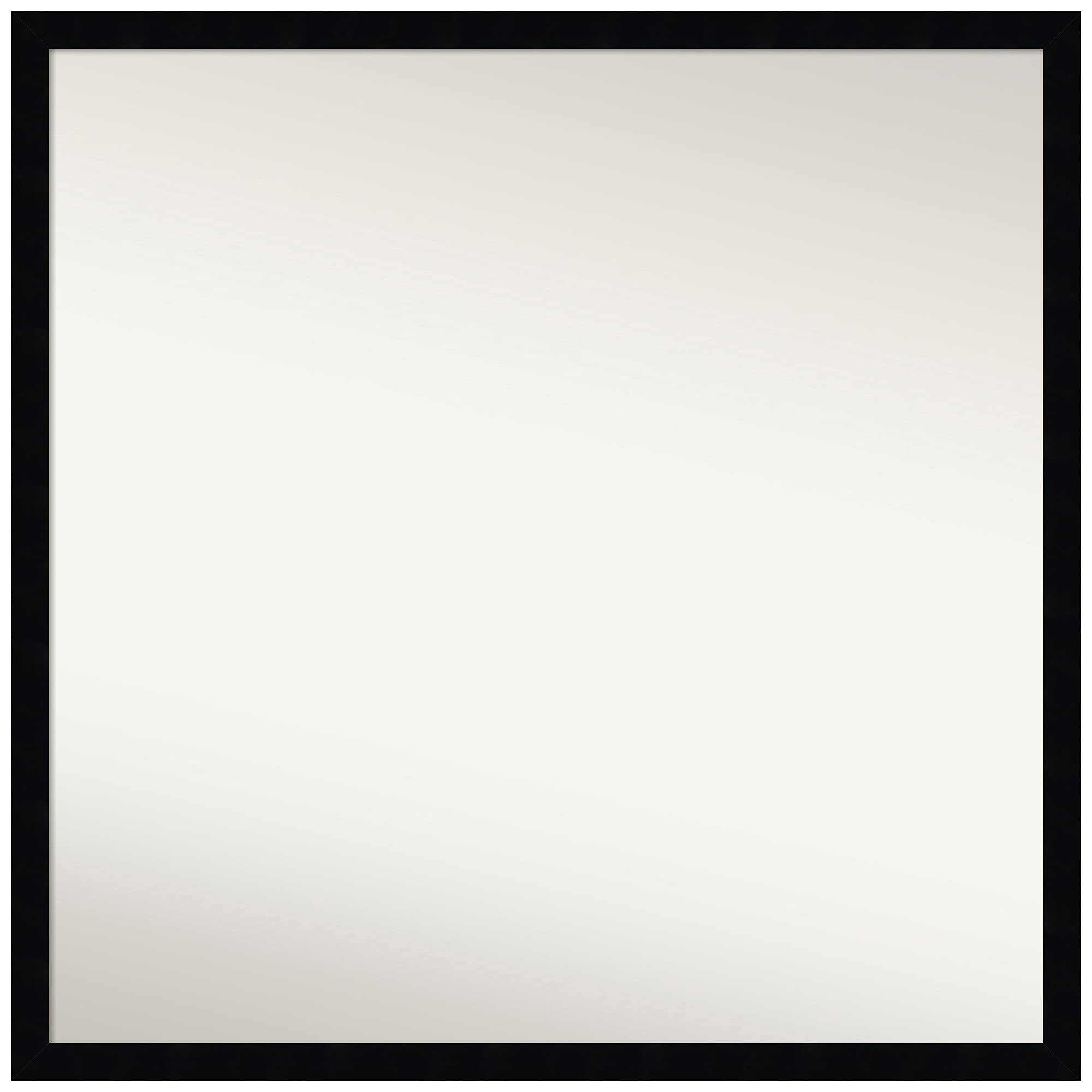 Amanti Art 23x23 Inch Non-Beveled Wall Mirror with Svelte Noir Black Frame - Custom Size Bathroom Mirror - Perfect for Vanity, Entryway & Bedroom Decor