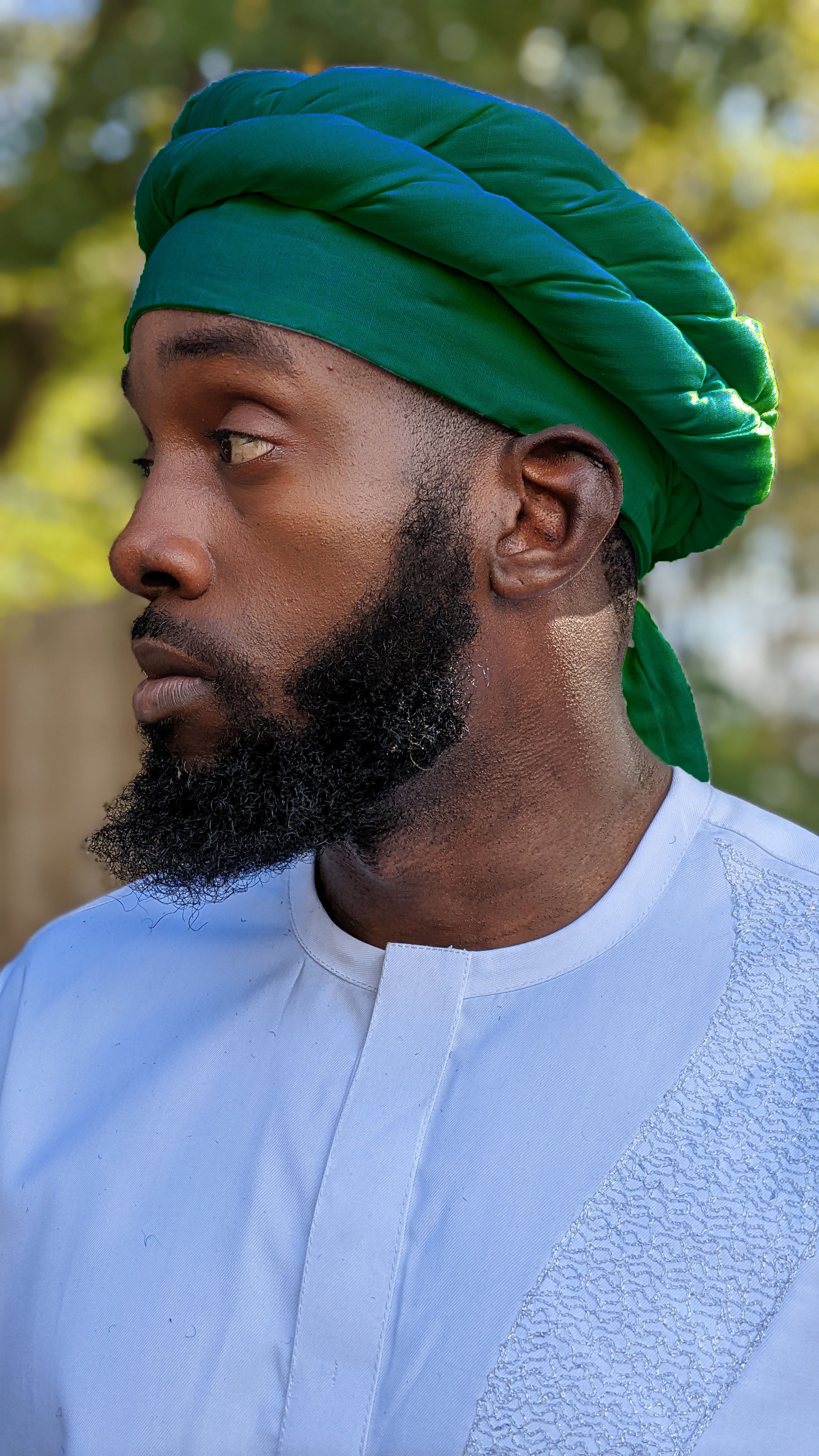 Dupsie's Danmaradi Pre-Wrapped Green Cotton Turban for Men - Breathable & Stylish Headwear for Everyday Wear, Religious Ceremonies, and Cultural Events