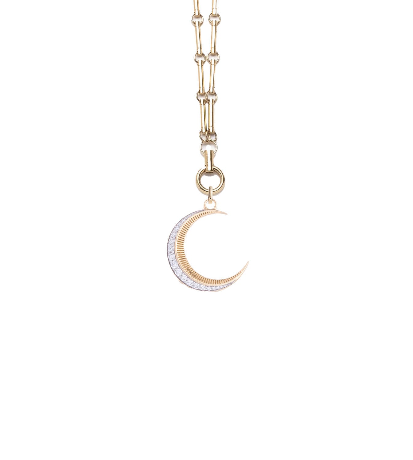 Element Chain Crescent Story Necklace - Elegant Moon Pendant Jewelry for Women, Perfect for Date Nights, Parties & Special Occasions