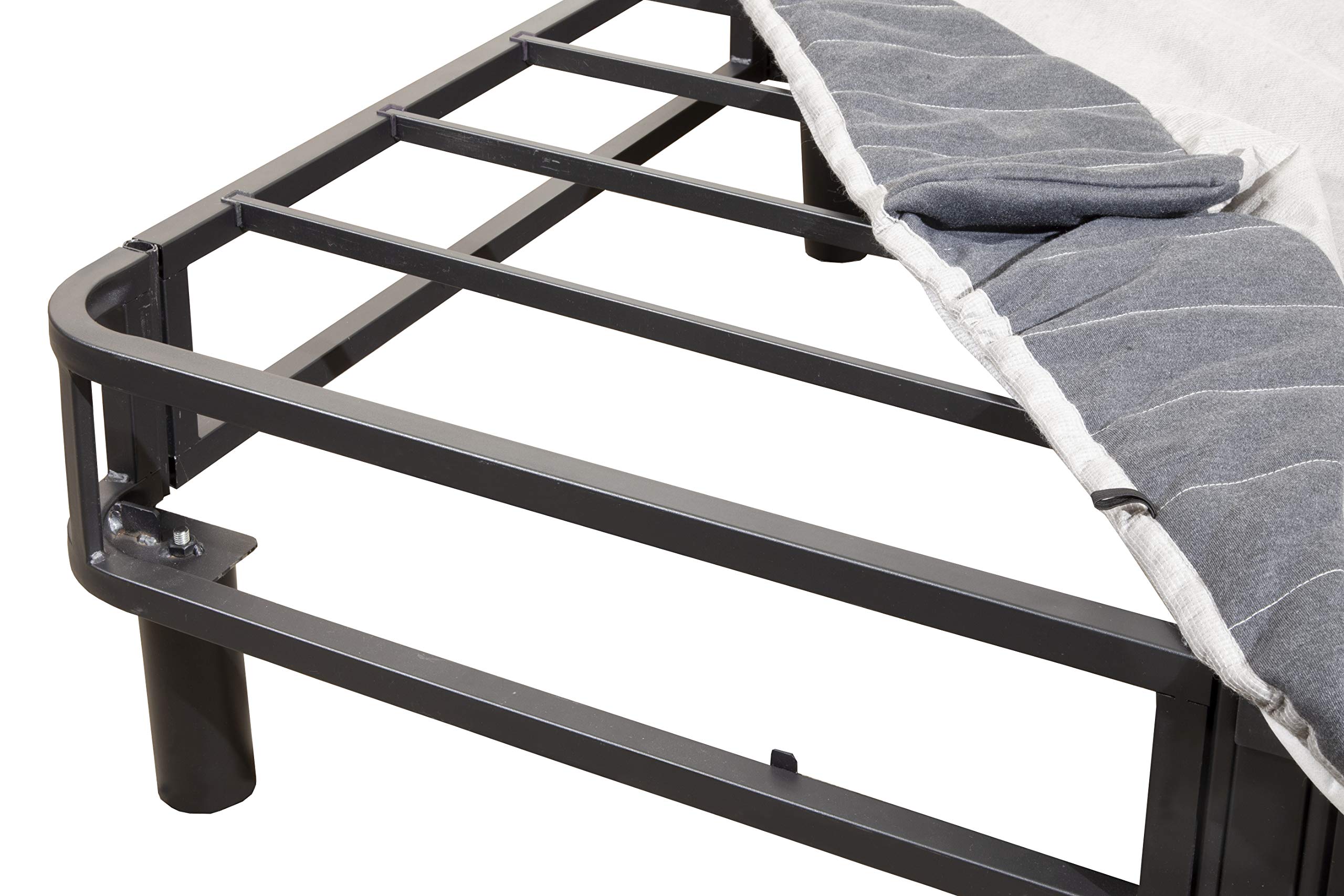 Hollywood Bed Frame with Reinforced Base Platform - Queen Size, Gray - Perfect for Modern Bedrooms & Guest Rooms