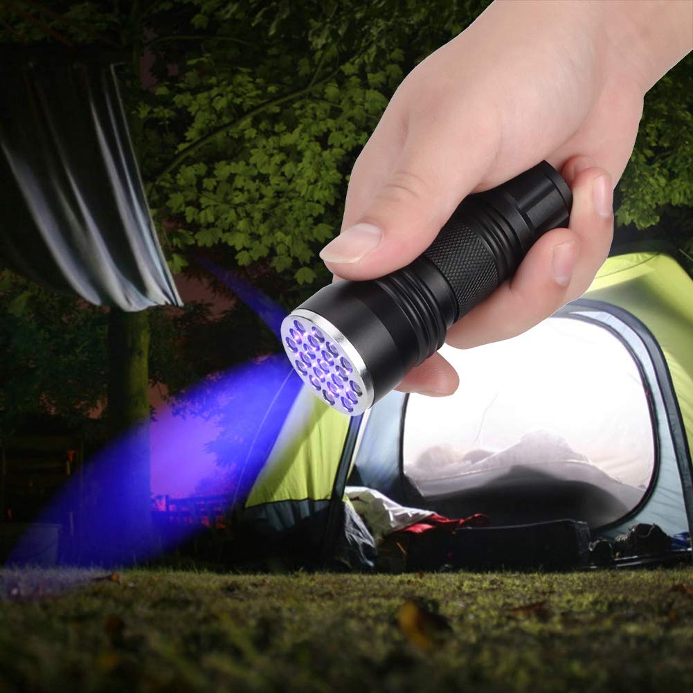 21 LED UV Flashlight - Pet Urine Detector Light for Dogs & Cats | Mini Torch for Finding Stains on Carpets, Furniture & Floors | Portable Urine Light Detector (No Tail Strap)