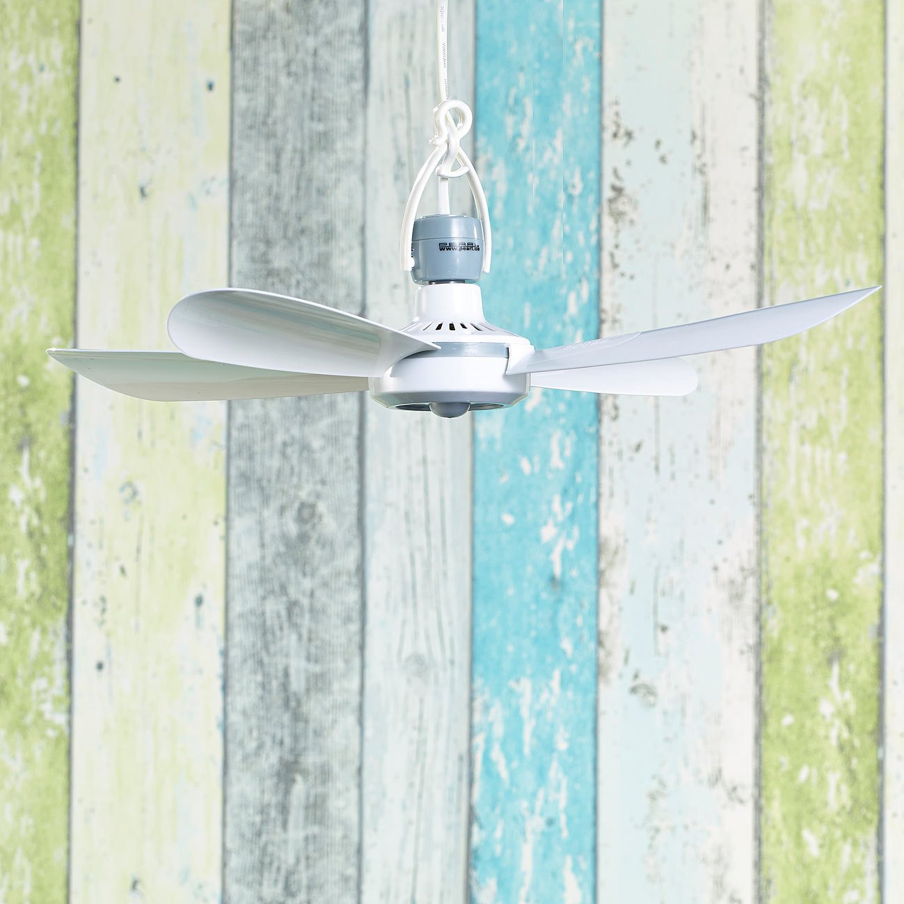 PEARL Solar Fan VT-145.D - 40cm Ceiling Fan with Hook, 230V, Lightweight & Compact Design - Perfect for Bedrooms, RVs, and Outdoor Spaces