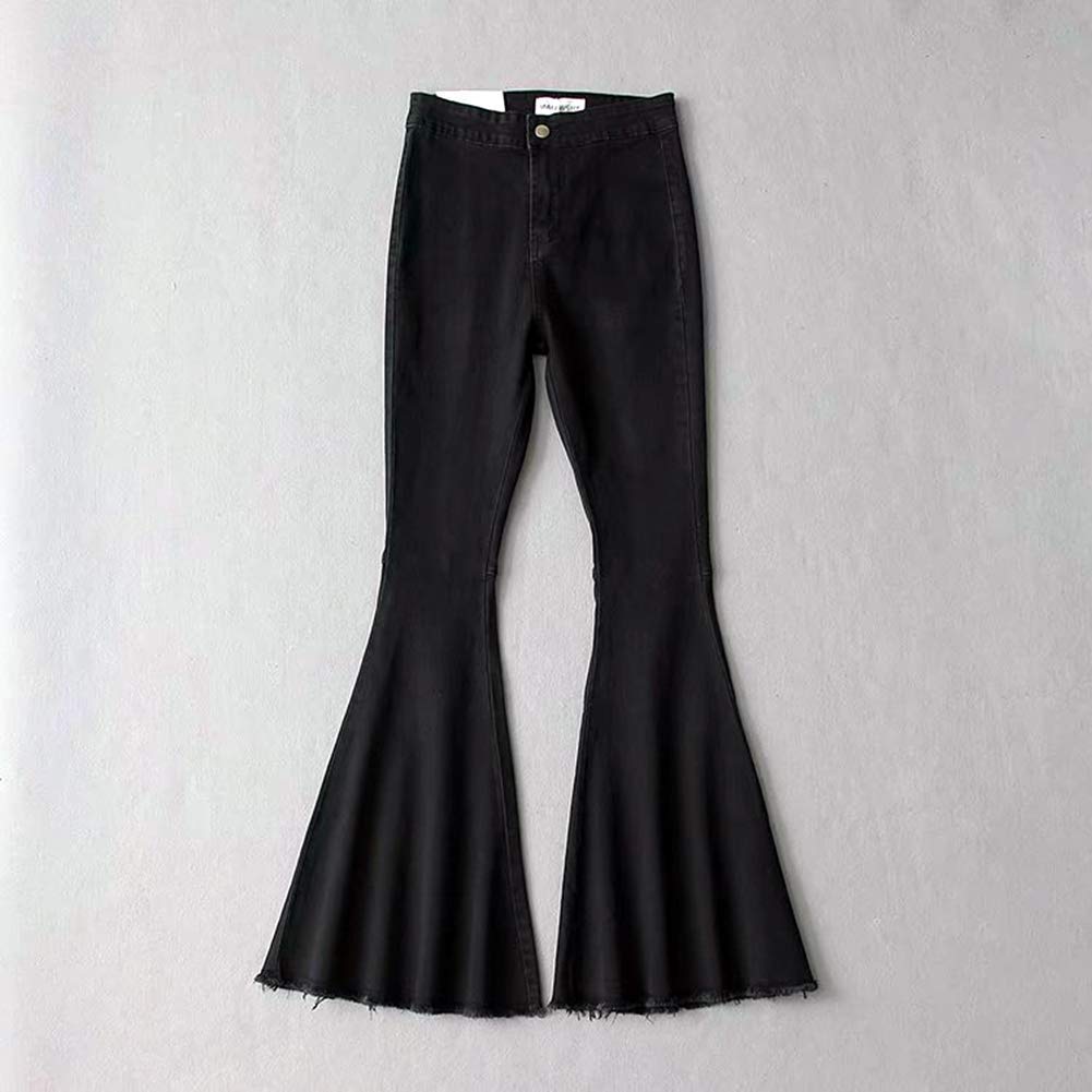 Women's High Waist Stretch Flared Denim Jeans - Bootcut Bell Bottoms for Casual & Retro Style - Perfect for 70s Fashion, Night Out and Vintage Looks