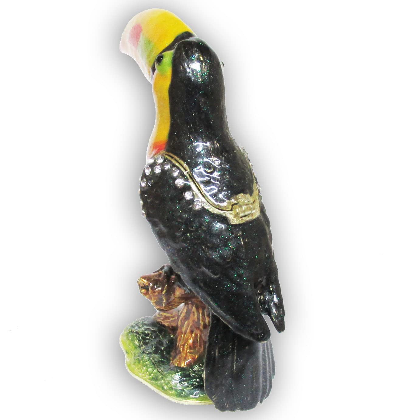 Exquisite Toucan Jewelry Box with Genuine Austrian Crystals - Perfect for Jewelry Storage, Gift Giving & Home Décor