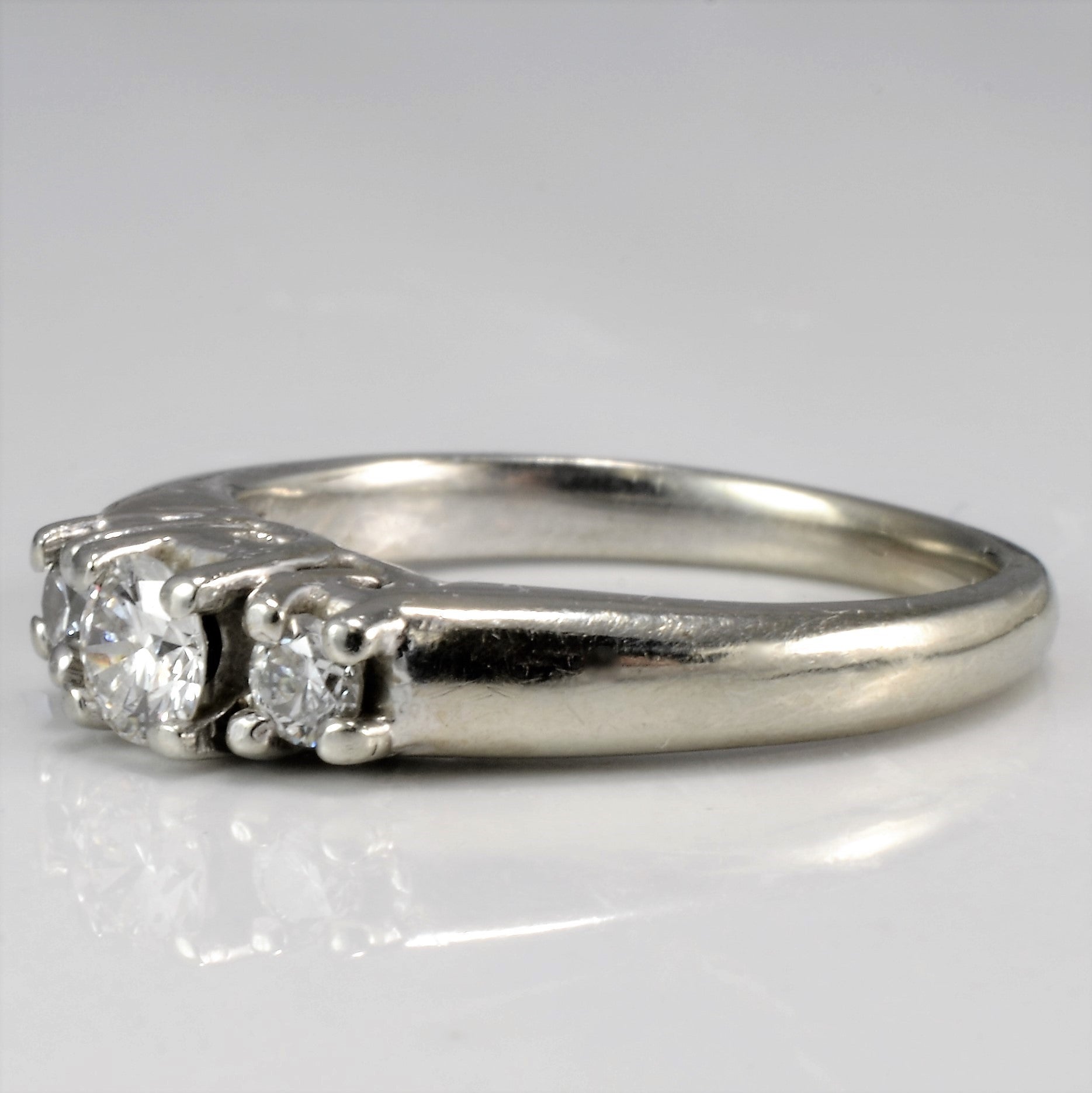 Three Stone Diamond Ring 0.27 Carat Total Weight SI2 Clarity G/H Color Size 4.5 - Elegant Engagement Ring, Wedding Band, Anniversary Gift for Women