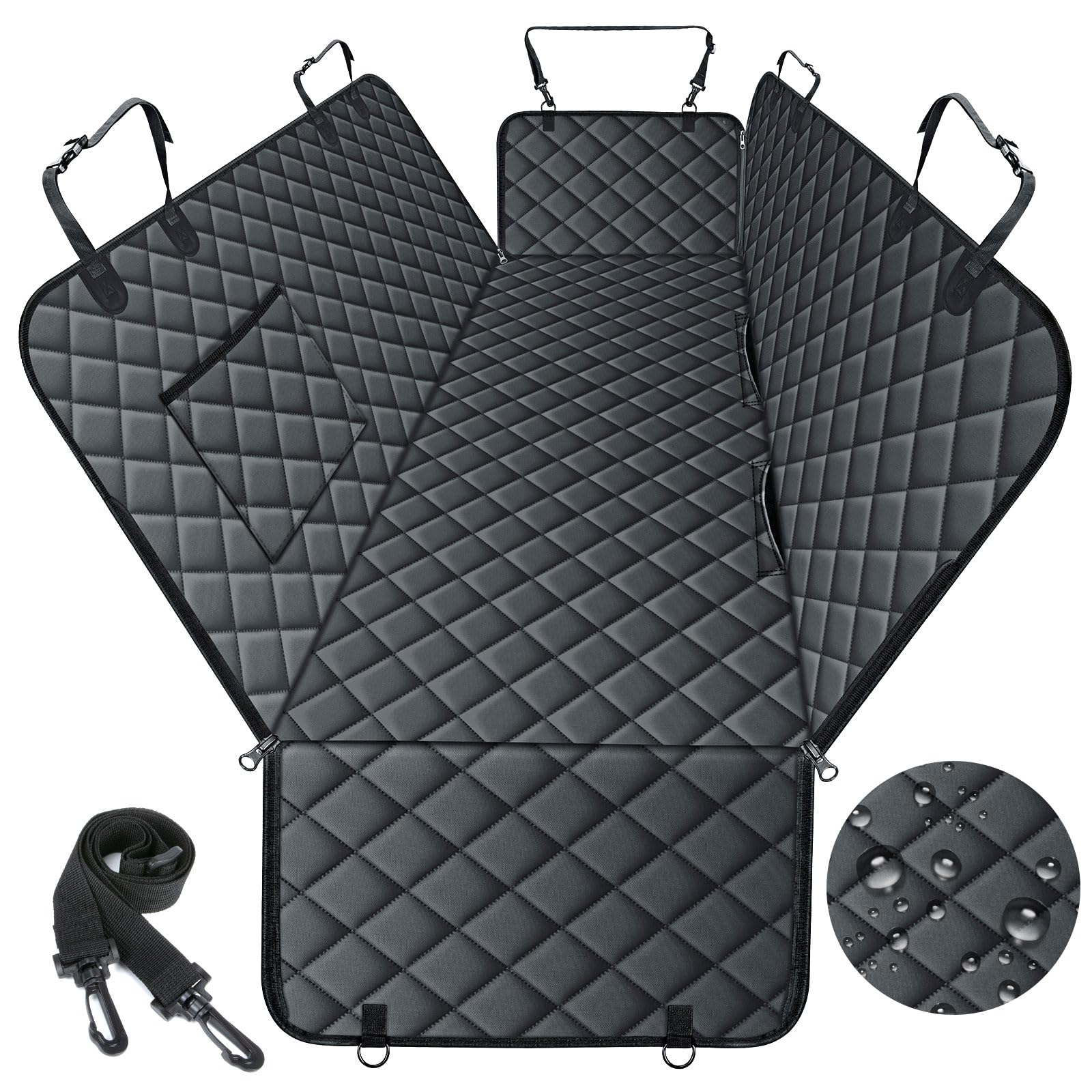 Durable Waterproof Dog Car Seat Cover - Scratch Proof & Non-Slip Pet Hammock for Back Seat - Fits Cars, SUVs & Trucks (Black, Size S) - Perfect for Travel, Road Trips & Daily Commutes