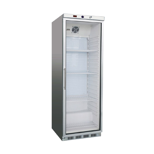 HR400G Stainless Steel Commercial Display Fridge with Glass Door - Perfect for Restaurants, Cafes, and Retail Stores