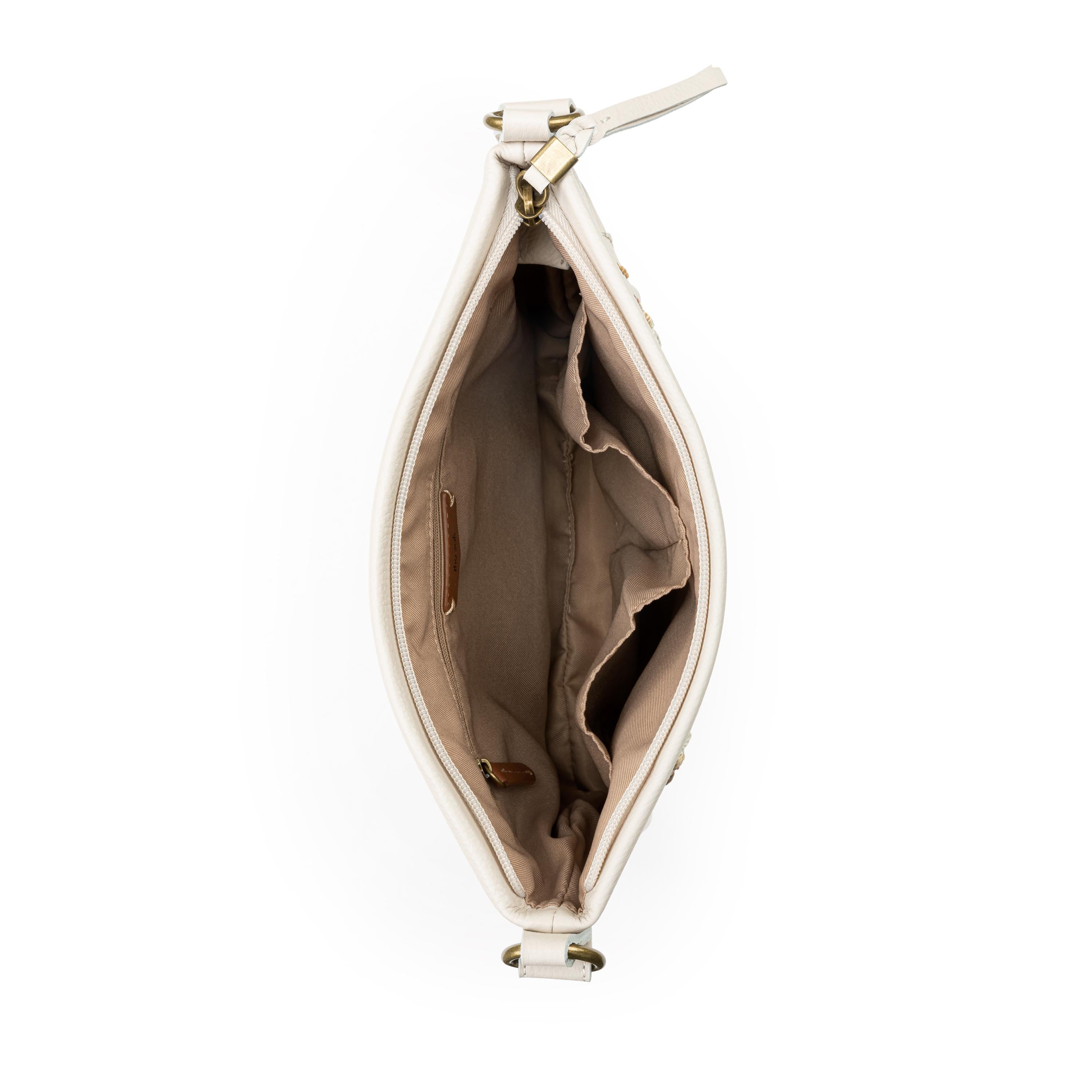 Melrose Crossbody Leather Bag - Stone Neutral Seminyak Style - Perfect for Travel, Shopping & Everyday Use