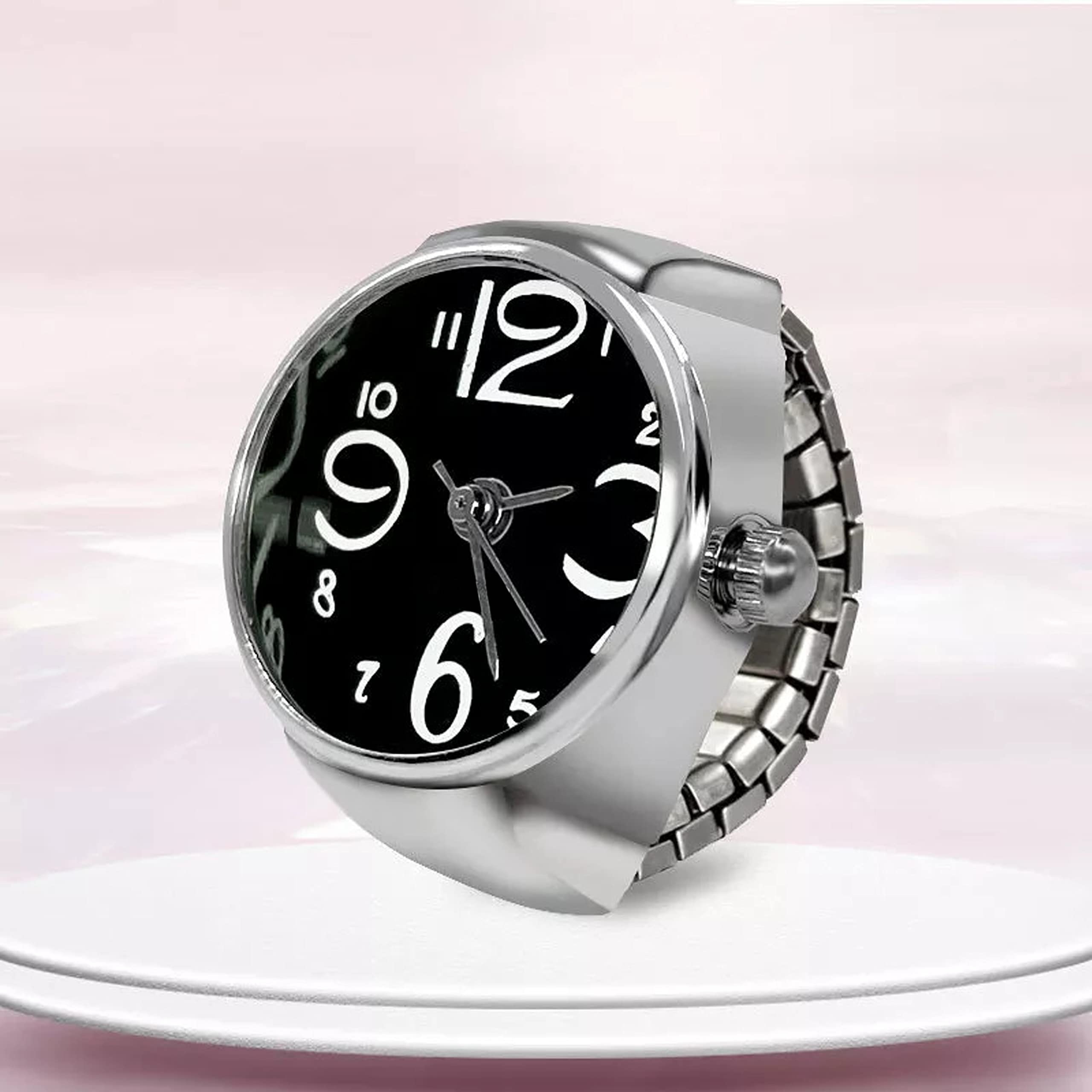 Stylish Silver Stretchable Frill Watch Design Rings for Women & Girls - Perfect Gift for Sister, Best Friend & Loved Ones (3 Month Warranty) - Ideal for Parties, Date Nights & Everyday Fashion Accessories