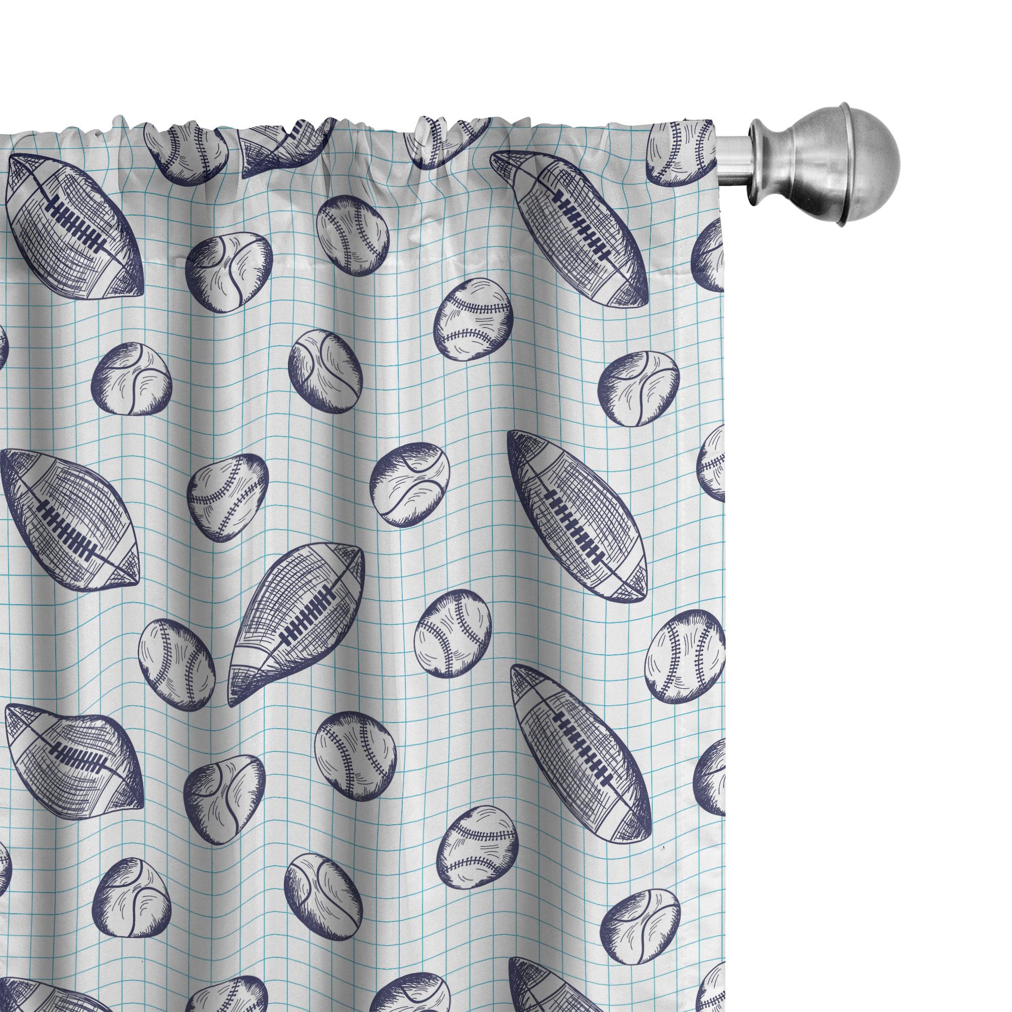 Ambesonne Baseball Themed Curtains - 2 Panel Set, 28