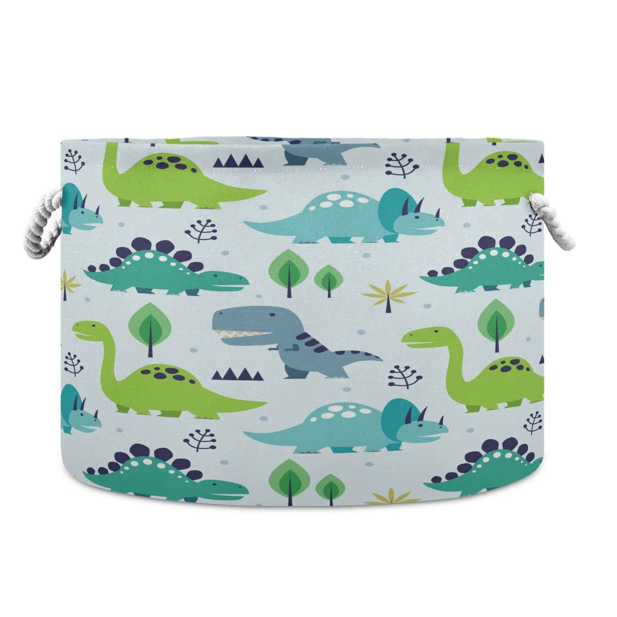 Dinosaur Pattern Collapsible Storage Baskets with Handles - Foldable Organizing Bins for Bathroom, Toys & Home Organization - Large Storage Box for Kids Room, Playroom & Nursery Decor