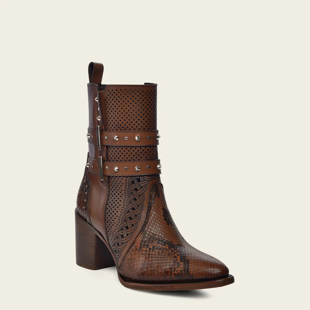 Cuadra Honey Western Fashion Women's Python Skin Boots - Stylish Cowgirl Boots for Country Rodeo & Night Out