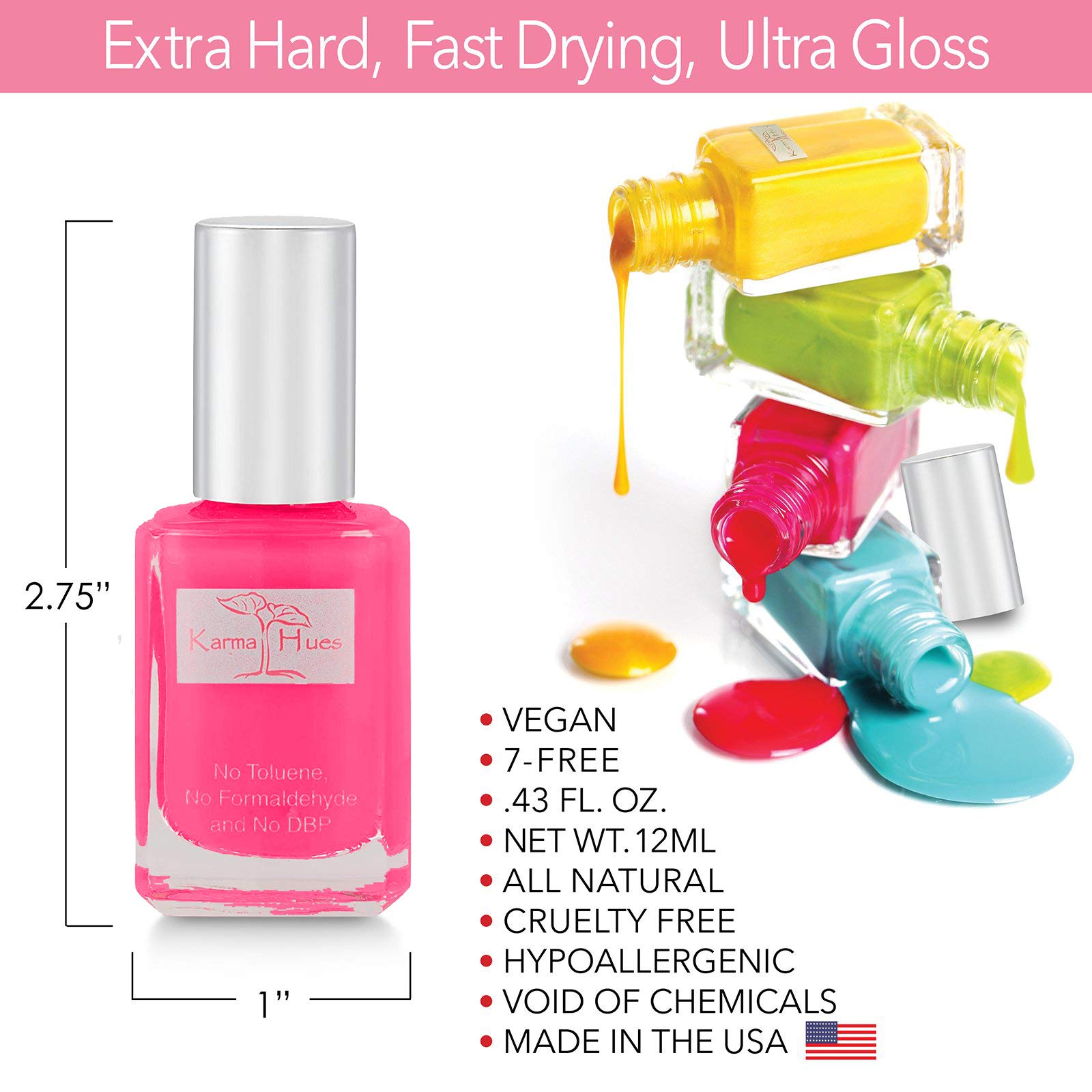 Organic Non-Toxic Vegan Nail Polish - Cruelty Free Fast Drying Long Lasting Nail Art Paint for Women | Perfect for Daily Wear, Special Occasions & Salon Quality Manicures (Boss Debbie)
