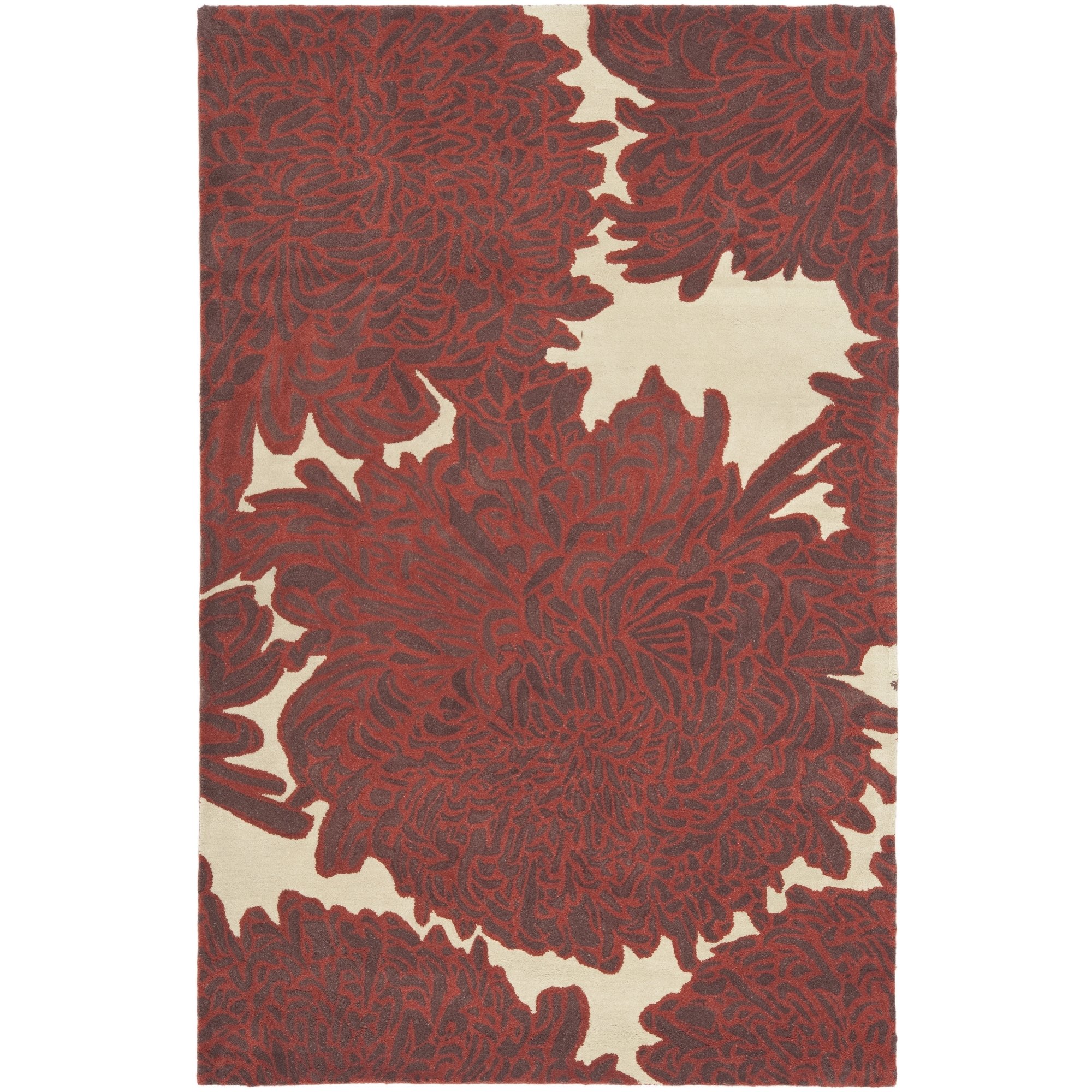 MARTHA STEWART x SAFAVIEH 4' Round Miso MSR4542C Handmade Chrysanthemum Wool Area Rug - Soft & Durable Non-Slip Living Room Carpet for Bedroom, Nursery & Home Decor