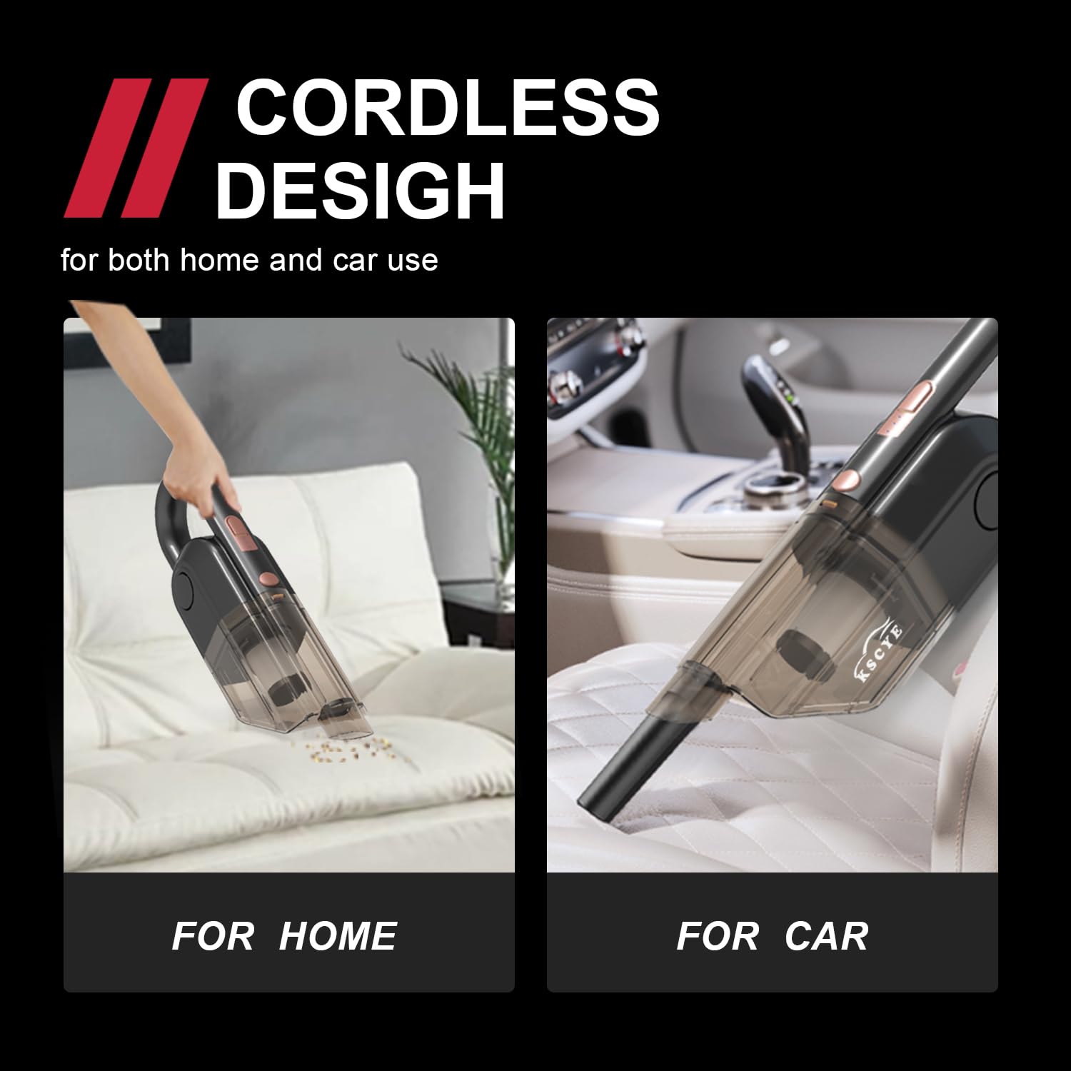 16000Pa Cordless Car Vacuum - Powerful Wet/Dry Cleaner for Home & Pet Hair