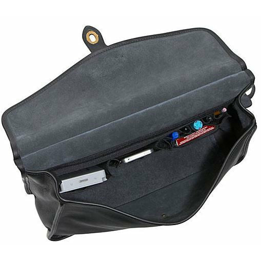 University Slim Dowel Briefcase #2452 - Professional Leather Laptop Bag for Men & Women - Perfect for Business, Office, and Travel Use