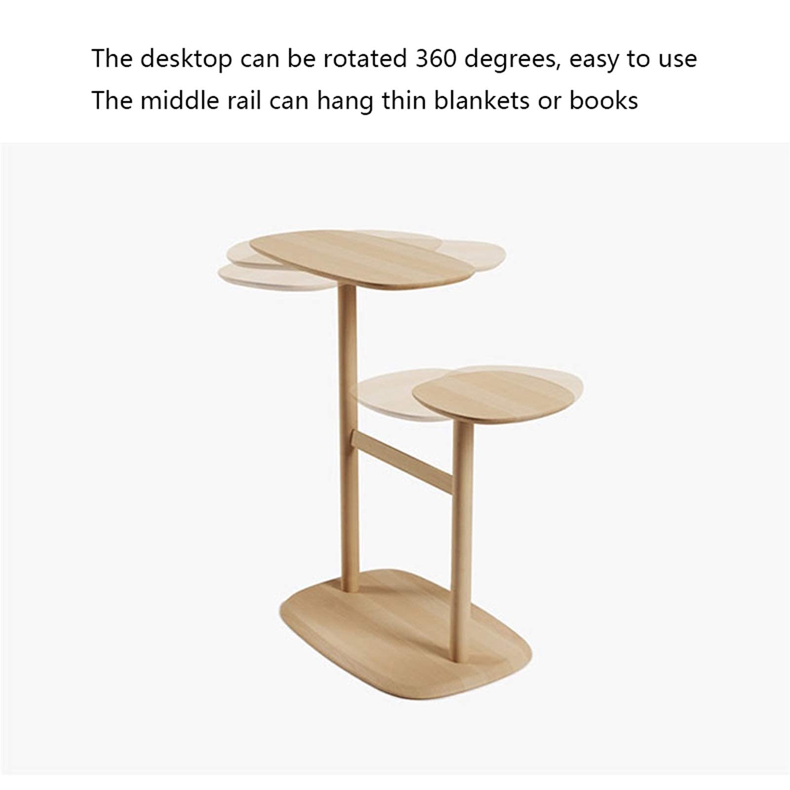 Rotating Natural Wood Coffee Table & End Table - Multi-Functional Side Table for Living Room, Sofa Corner, Small Spaces | Home Decor Accent Furniture for Cozy Living Rooms & Apartments