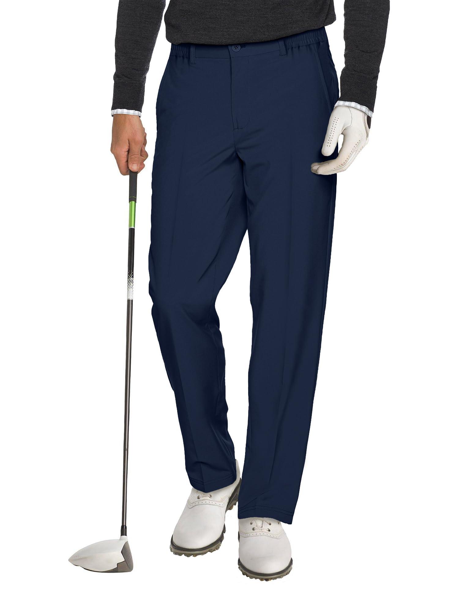 Comdecevis Men's Slim Fit Stretch Dress Pants - Business Casual & Golf Pants with Expandable Waistband | Perfect for Office, Weddings & Outdoor Activities