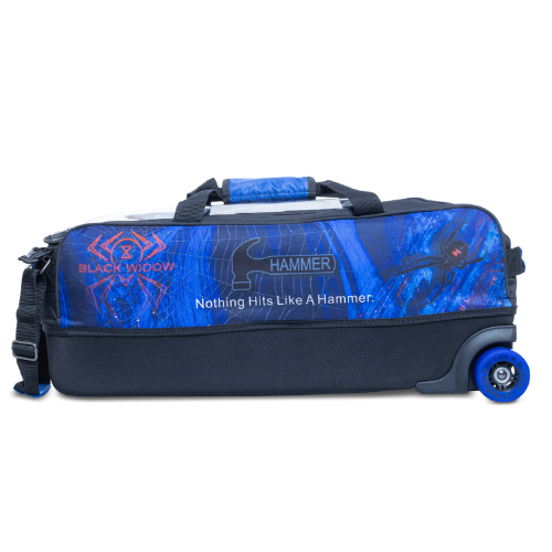 Hammer Black Widow Triple Tote Blue Dyesub Bowling Bag - Premium 3-Ball Bowling Tote with Durable Construction - Perfect for League Play & Tournament Bowling
