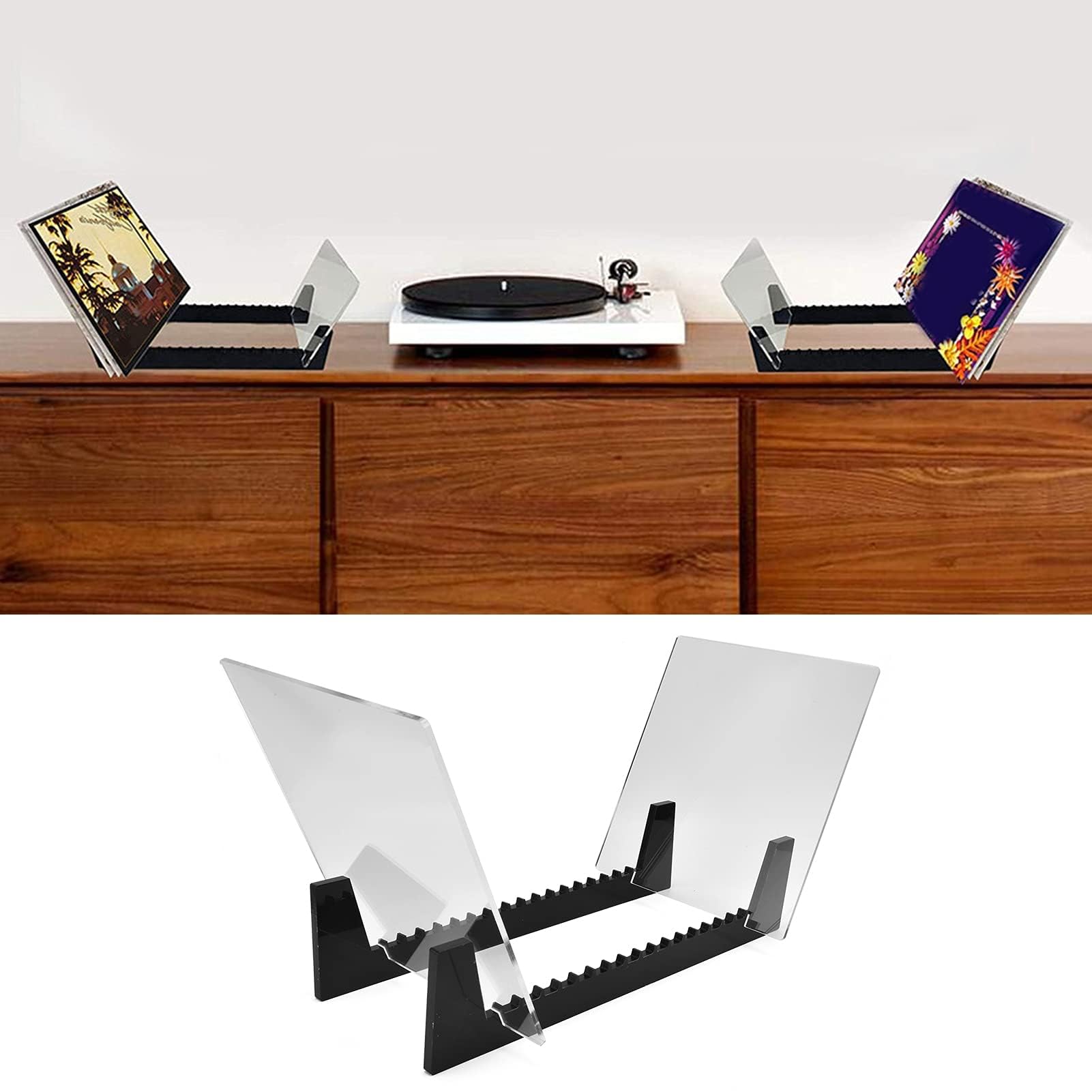 Xcello Record Rack - Classic Album Collection Shelf | Durable & Lightweight Acrylic Vinyl Storage for Home | Perfect for Living Room, Music Studio & Record Collector Displays