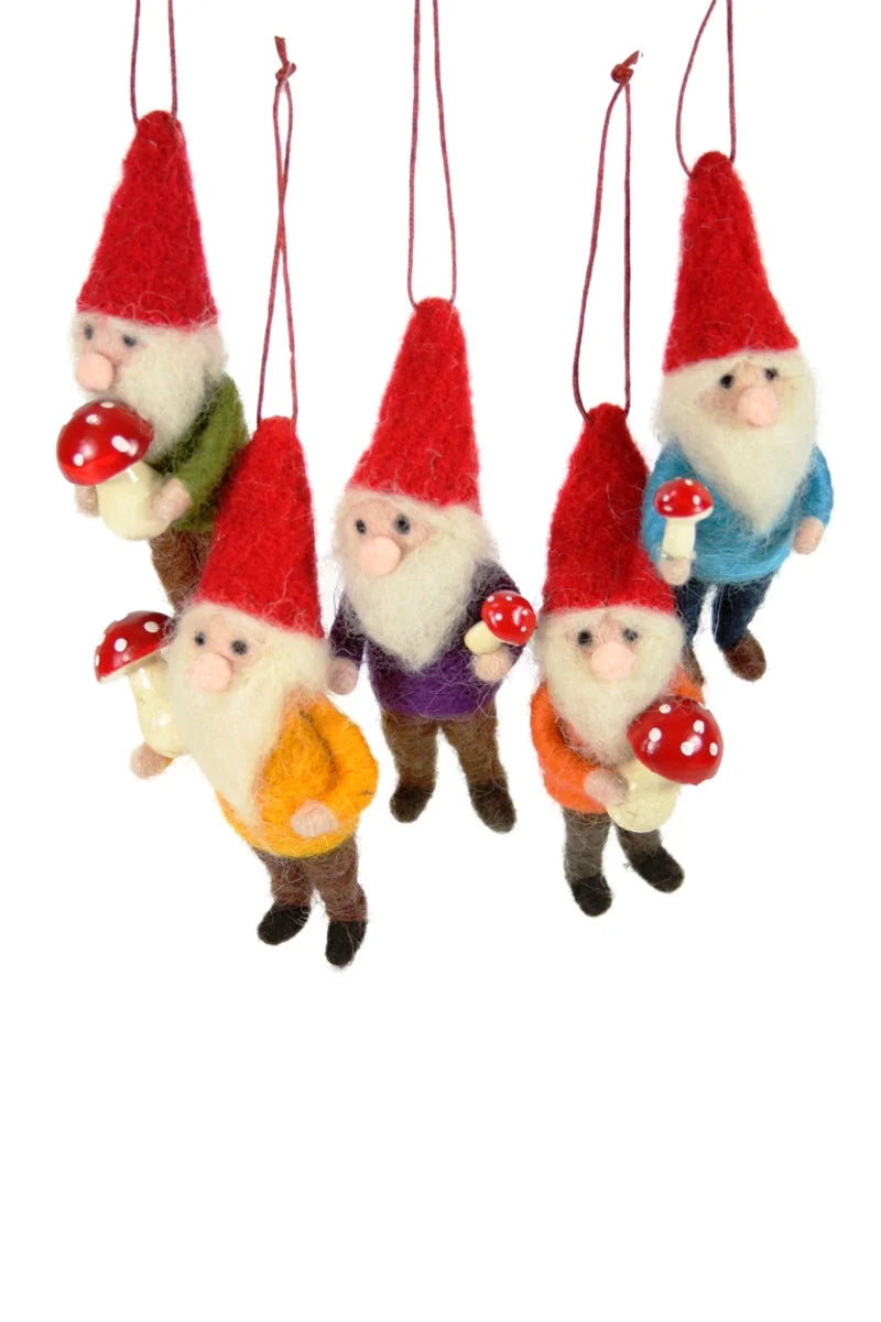 Handmade Forest Gnome Christmas Ornament - Whimsical Holiday Tree Decor for Home, Office & Gift Giving