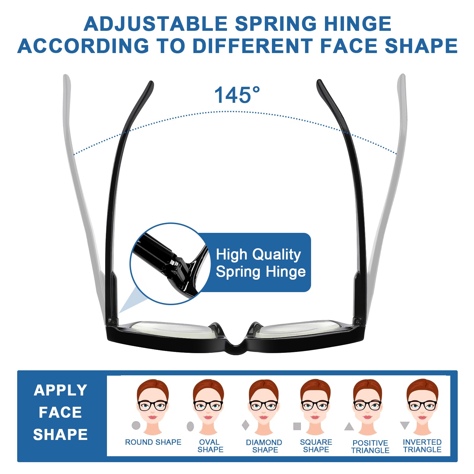 Wetene Unisex Blue Light Blocking Reading Glasses 2.5X Magnification Square Frame Clear Lens 3 Pack - Reduce Eye Strain for Computer Work, Reading & Night Use
