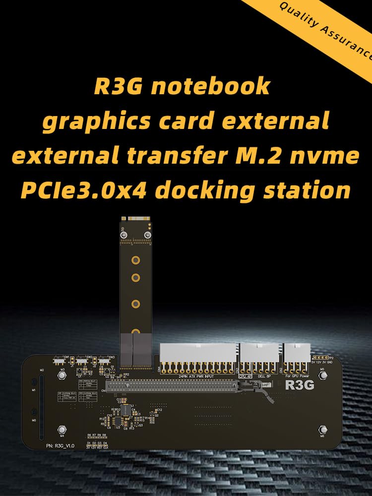 ADT-Link M.2 Key M NVMe to PCIe 3.0 x4 External GPU Bracket - 50cm Riser Cable (32Gbps) for eGPU Setup - Compatible with ITX/STX/NUC, VEGA64, GTX1080ti - Perfect for Gaming Rigs & Cryptocurrency Mining PCs
