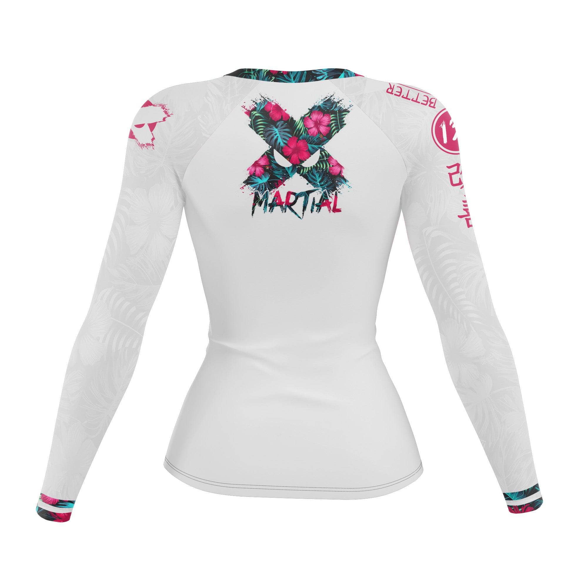 Soft Bloom Women's BJJ Rash Guard - Long Sleeve Compression Shirt for Brazilian Jiu-Jitsu, MMA & Training - Moisture Wicking & UV Protection for Workouts & Martial Arts