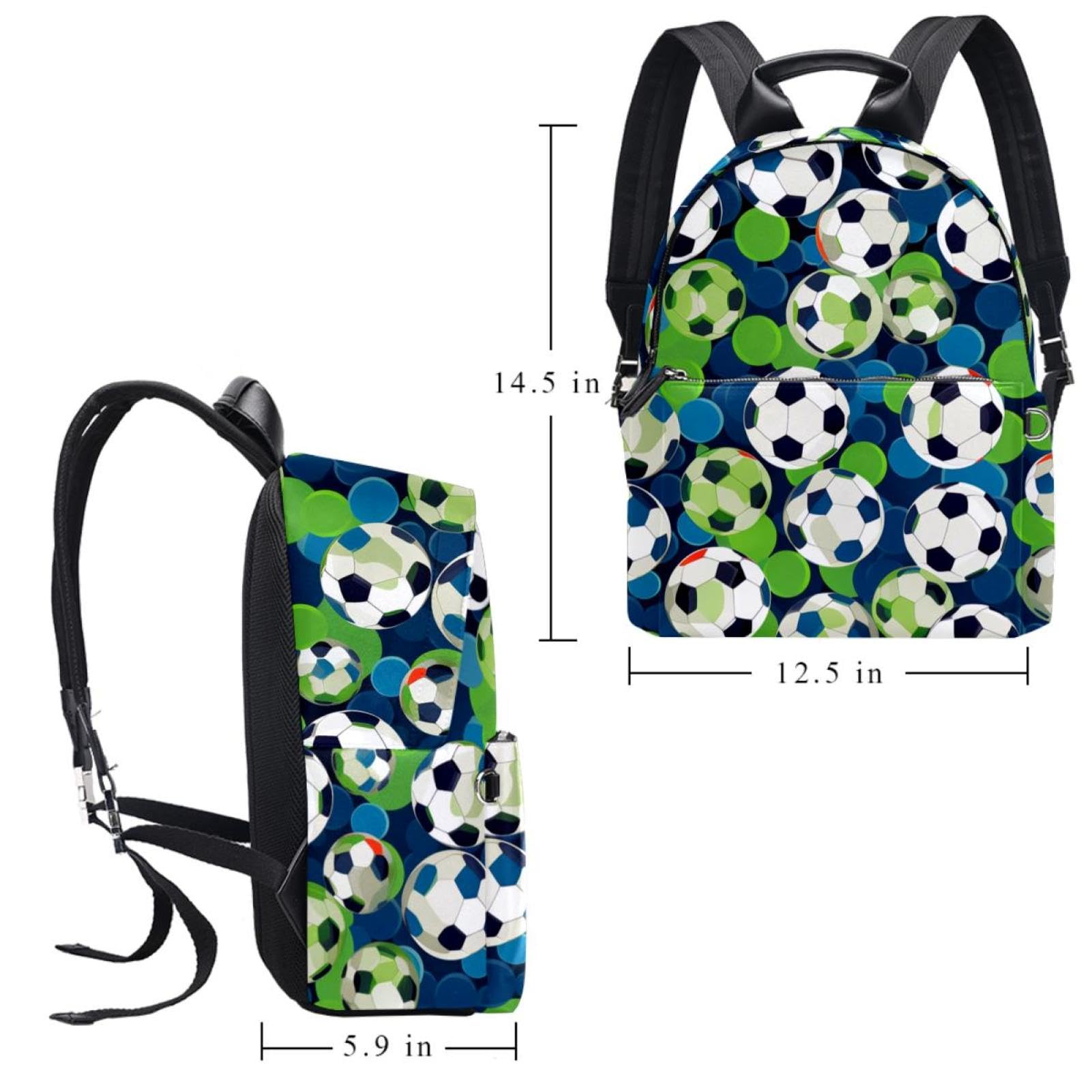 Men's & Women's Travel Backpack with Floral Soccer Ball Design - Lightweight Durable Carry-On Backpack for Hiking, Gym, School & Daily Commute