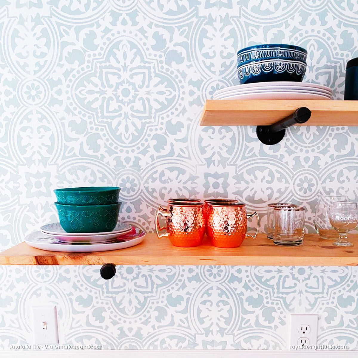 Anatolia Tile Stencil Kit - Reusable DIY Ceramic & Mosaic Tile Painting Template for Home Decor, Bathroom & Kitchen Backsplash - Perfect for DIY Crafts, Wall Art & Floor Designs