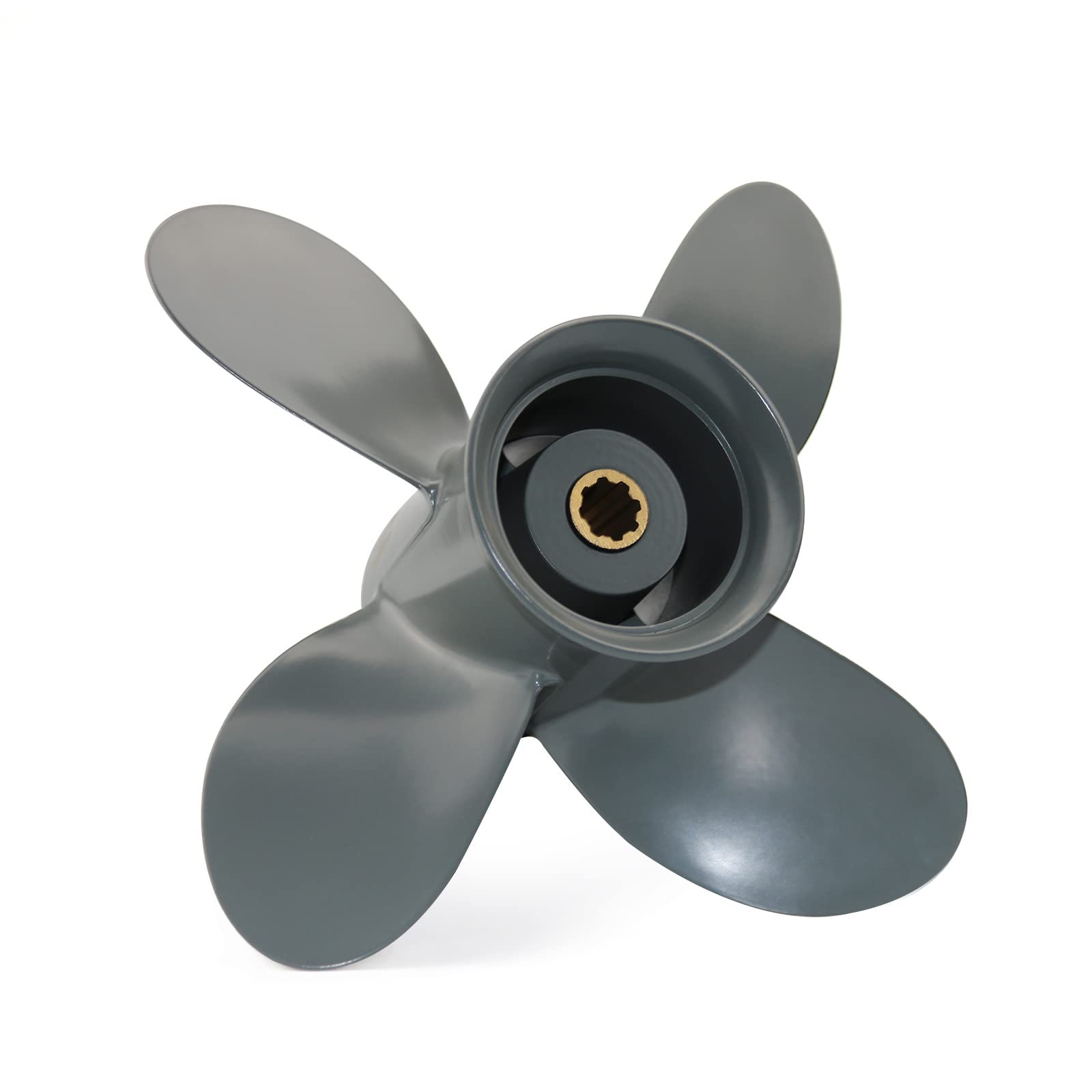 Jetman 4-Blade Aluminum Outboard Propeller for Honda 8HP/9.9HP/15HP/20HP Engines - 8 Spline Tooth RH Boat Accessories - Perfect for Fishing, Boating & Marine Activities