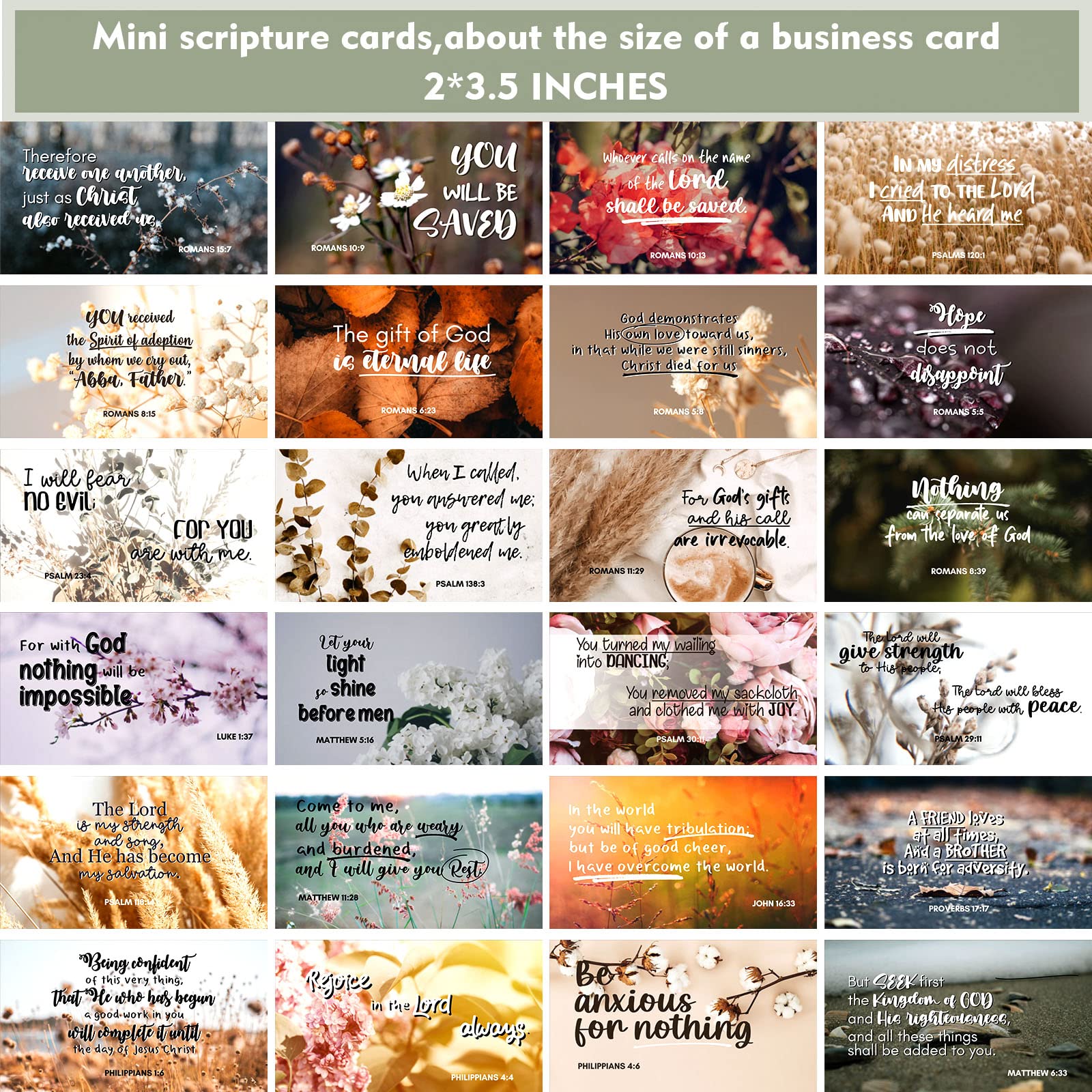 BRYTEFY 100 Earth Tone Mini Prayer Cards - Religious Motivational Scripture Cards for Women & Men - Bulk Inspirational Christian Gifts - Perfect for Bible Study, Church Events & Encouragement Gifts