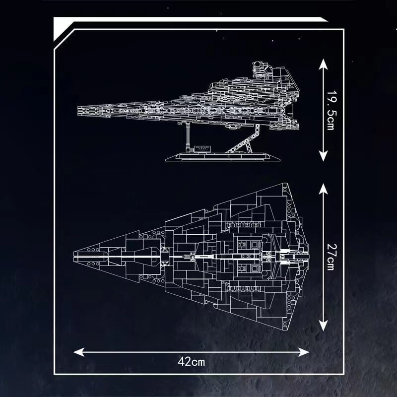 Mould King 21073 Imperial Class Star Destroyer Building Blocks Set - Ultimate Star Wars Model Kit for Adults & Kids | Perfect for Collectors, Gifts & Home Decor Display