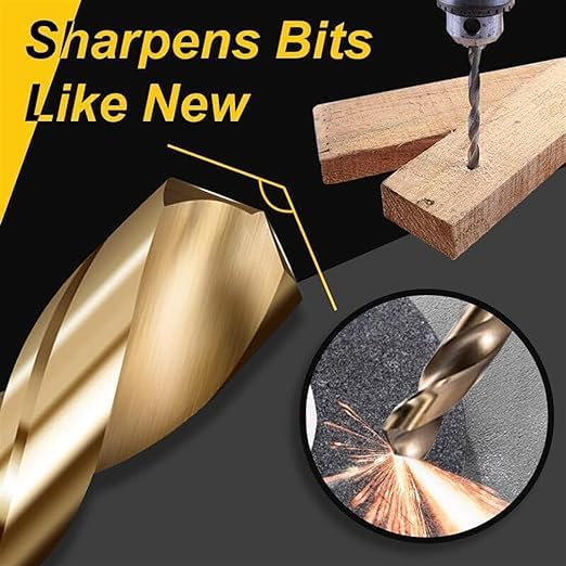 Electric Drill Bit Sharpener for 3-12mm Twist Bits - Professional Sharpening Machine for Steel, Masonry, Carbide, Cobalt & Tin-Coated Drill Bits - Power Grinding Tool (1 Set) - Perfect for DIY Projects, Metalworking & Woodworking