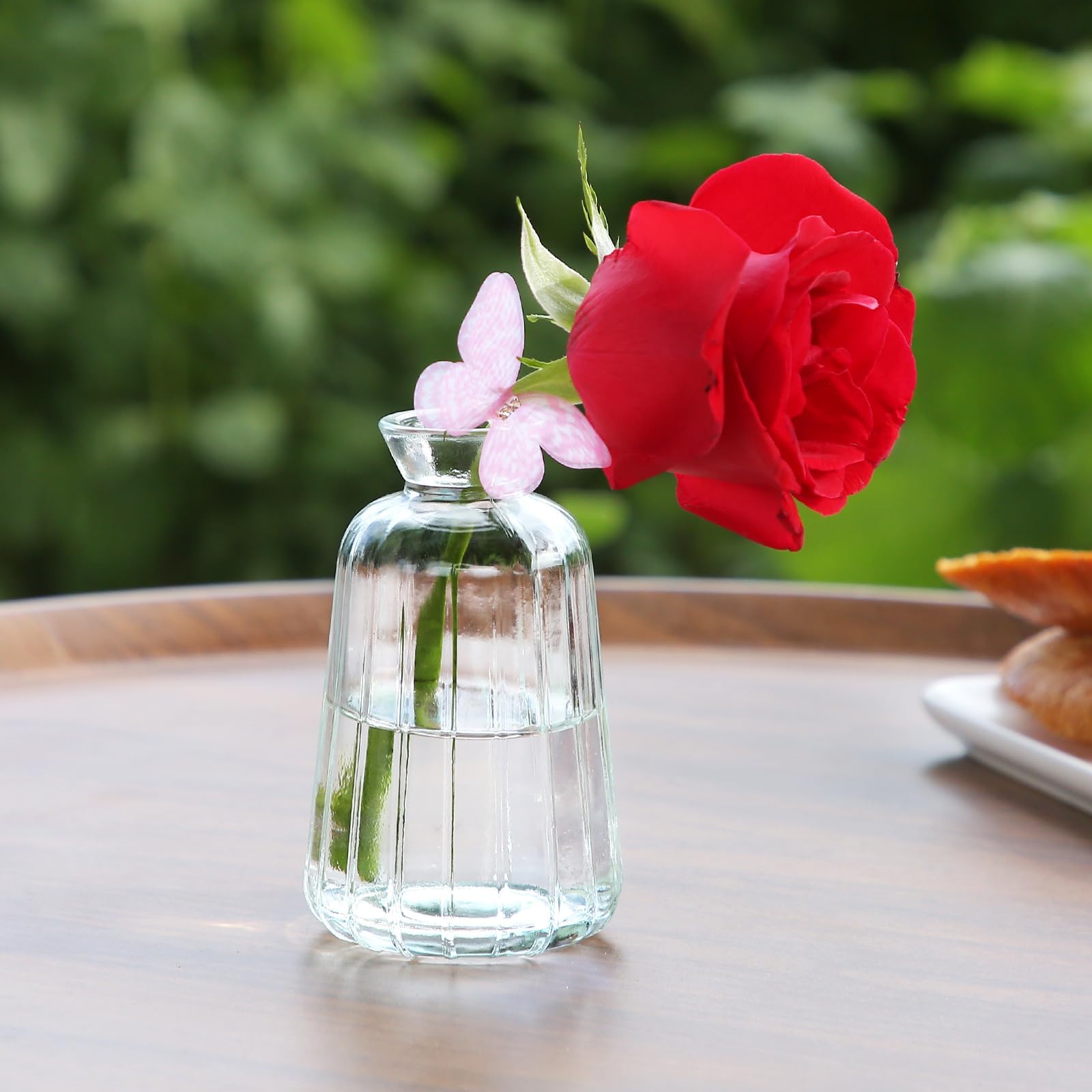30 Pcs Mini Clear Glass Bud Vases - Small Flower Vases for Wedding Centerpieces, Birthday Party, Anniversary & Baby Shower Decor - Perfect for Table Decorations, Floral Arrangements and Special Events