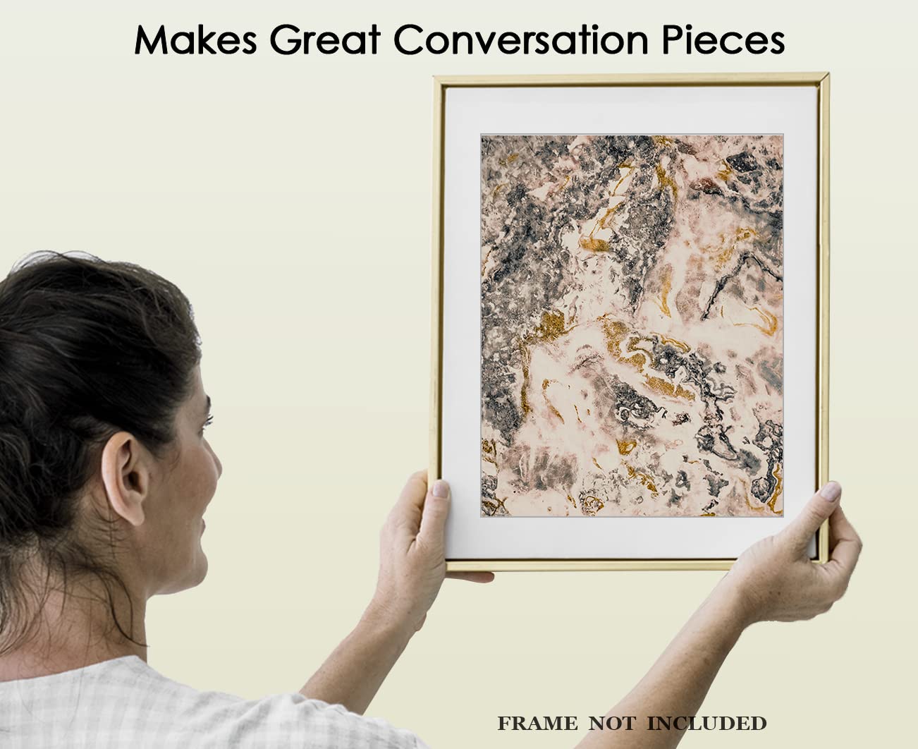 Earth Tone Agate Abstract Wall Art - Minimalist Aesthetic Boho Decor for Home, Office, Bedroom & Living Room - Unframed 8x10 Inch Posters - Perfect for Zen Spaces, Meditation Rooms & Modern Interior Design