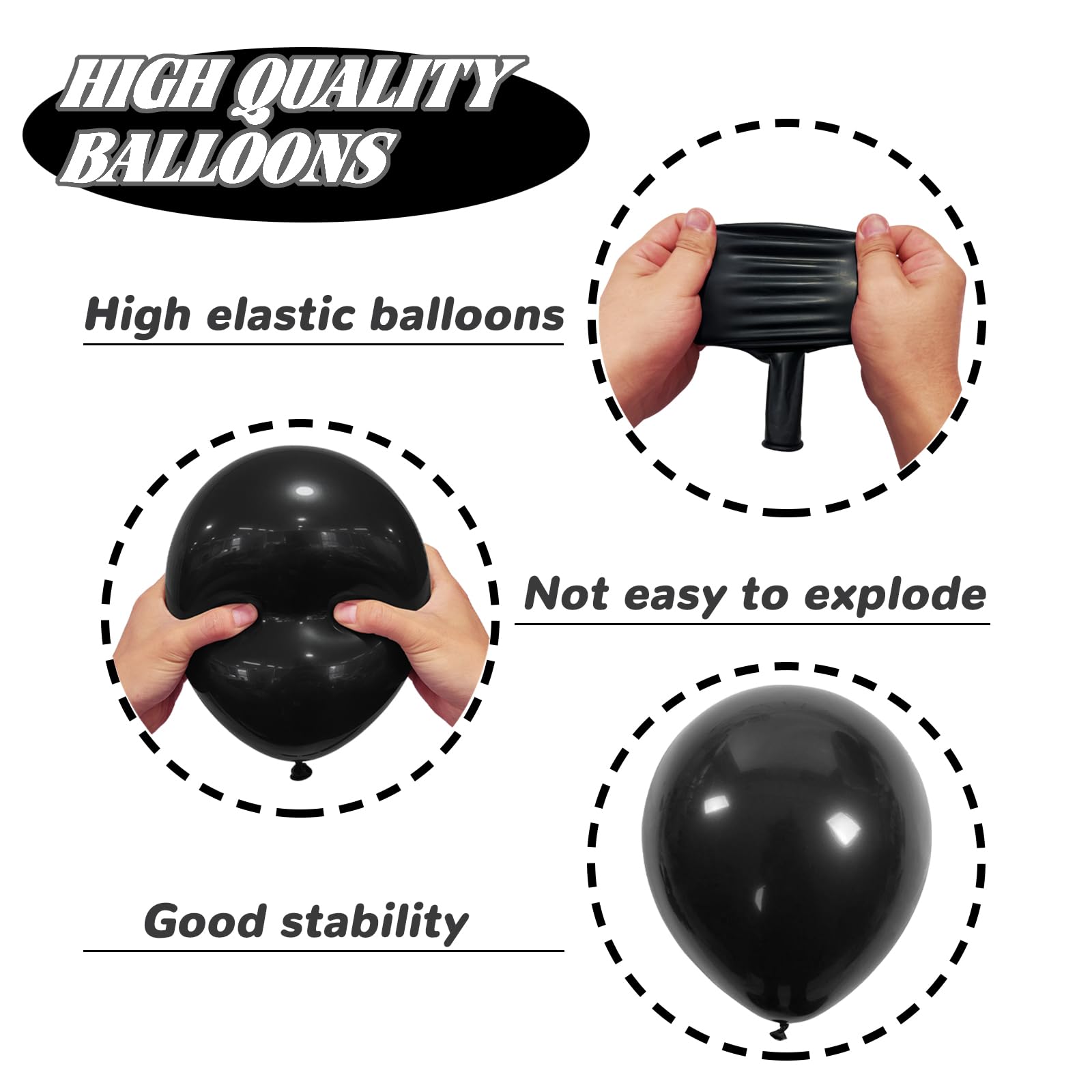 100 Pack 12 Inch Black Latex Balloons - Matte Finish Party Balloons for Birthday, Wedding, Baby Shower & Holiday Decorations - Perfect for Halloween, Graduation & Themed Events