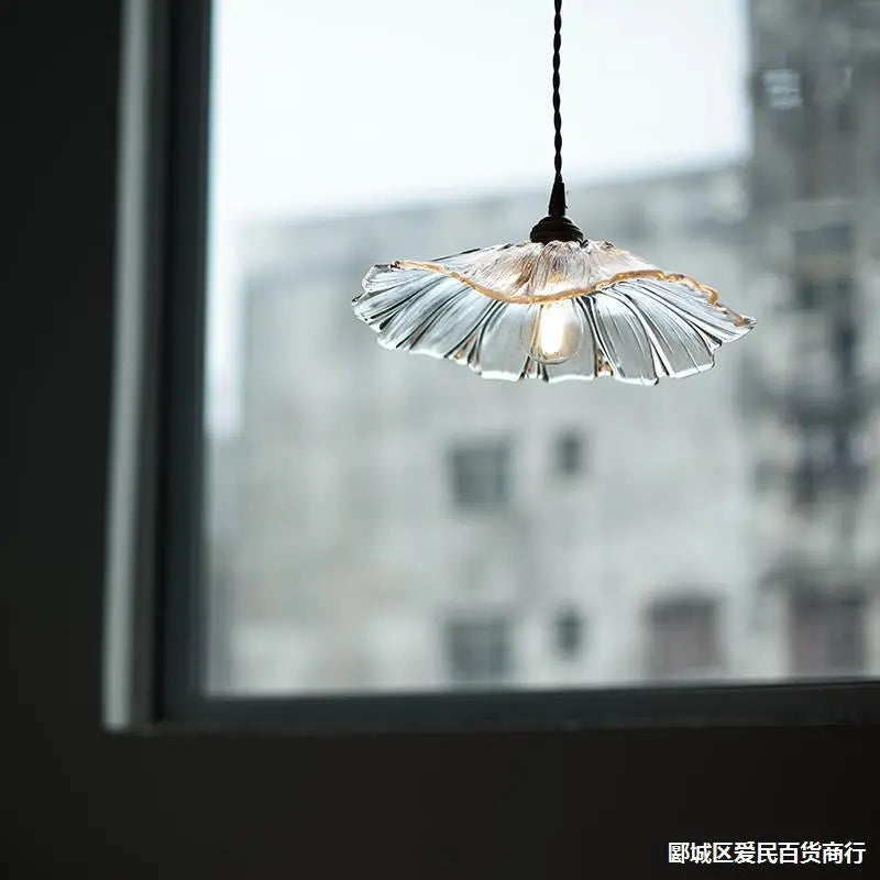 Modern Glass Flower Pendant Lights - Elegant Floral Ceiling Lighting for Dining Room, Kitchen Island & Bedroom Decor - Energy Efficient LED Chandelier for Home & Office