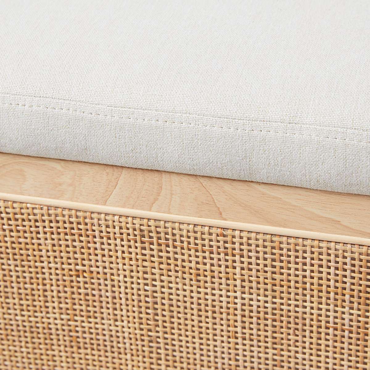 Natural Rattan and Linen Storage Box - Stylish Home Organization for Bedroom, Bathroom, or Nursery Decor